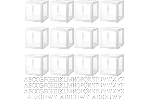 Thyle 12 Pcs Clear Balloon Boxes with 99 Letters for Event Backdrop Decoration