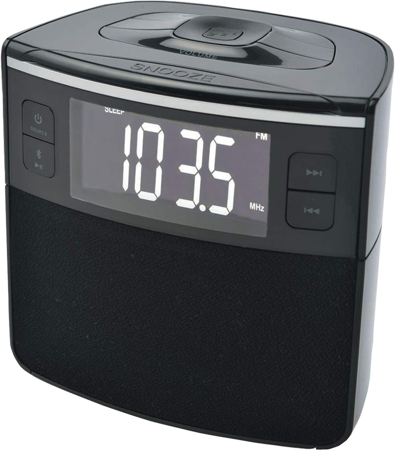 SYLVANIA SCR1986BT-AS Bluetooth Clock Radio with Auto-Set Dual Alarm Clock & USB Charging