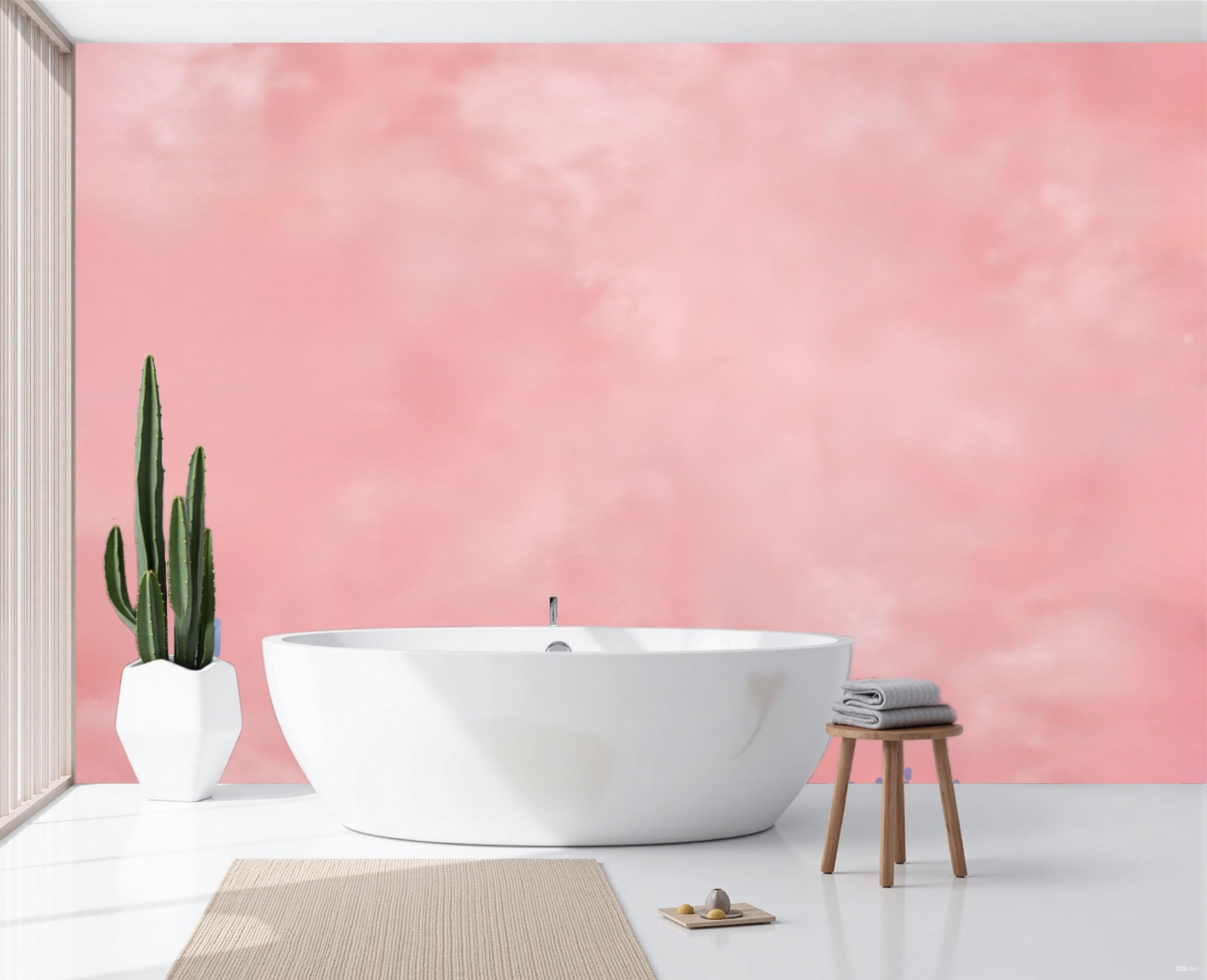 Graffiti abstrait rose papier peint panoramique pour fond TV