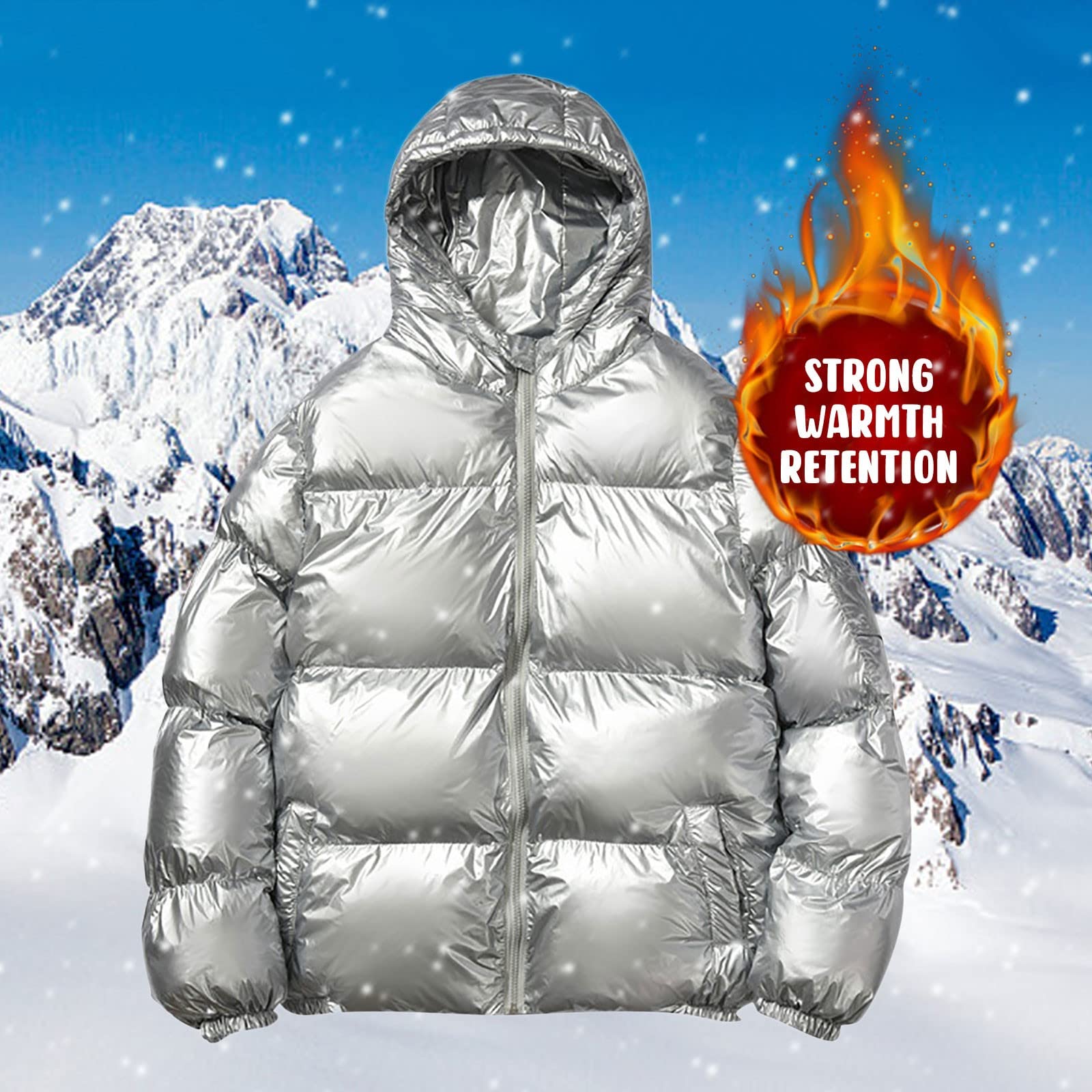 Giubbotto Trapuntato Invernale, Piumino Invernale Uomo Piumino Pesante Invernale Lucido Uomo Antivento Impermeabile con Cappuccio Termico con Cerniera E Tasche Giacca a Vento Giubbino Softshell Uomo
