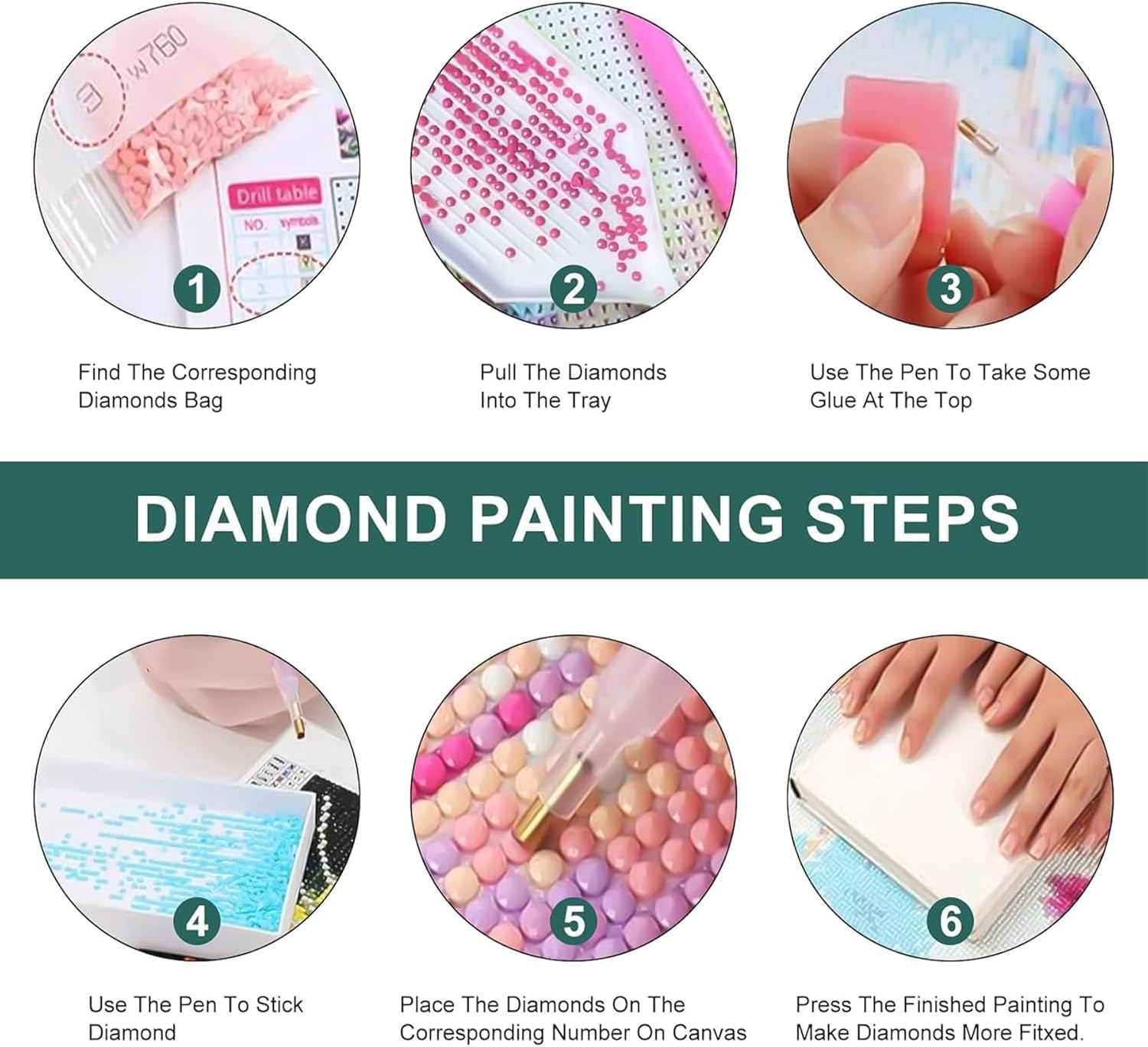 Xylogist 4 Packs Deer Diamond Art Kits for Adults, 5D Deer Animal Diamond Painting, DIY Paint by Diamonds for Adults, Gem Art for Adults for Home Wall Decor 12x12 Inch