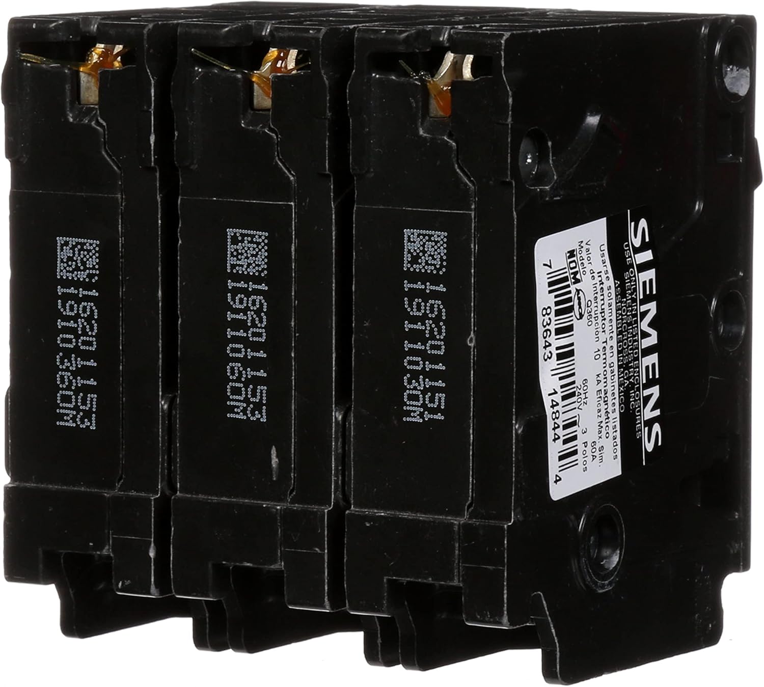 Eaton 50 Amp Breaker Siemens Q250h 50-Amp Circuit Breaker - Double Pole,  240V, 22kA Interrupt (For Panels & Load Centers) L-5538 E82615 50 Amp Gfci  Breaker