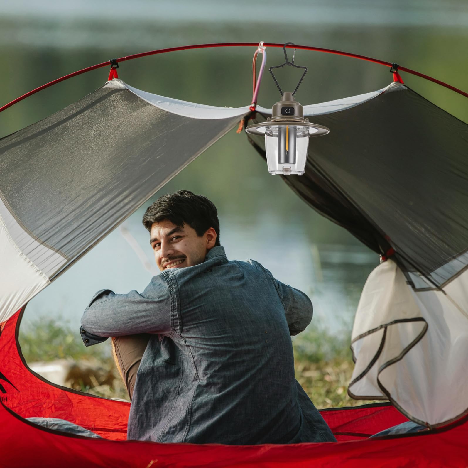 Lanterna da Campeggio Retrò LED Ricaricabile 1200mah Bianca