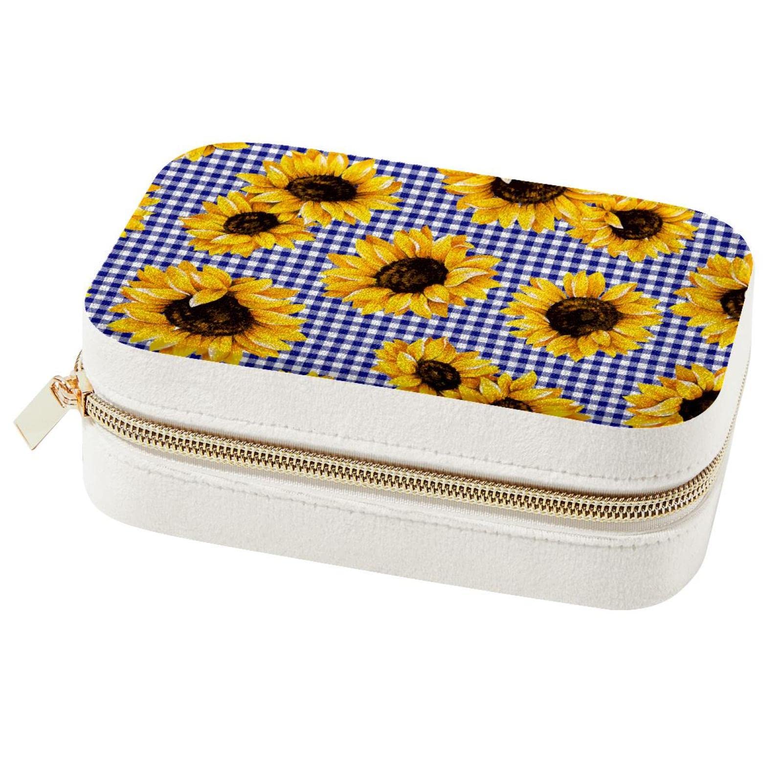 Boîte à bijoux de voyage tournesol pour ne plus emmêler vos colliers