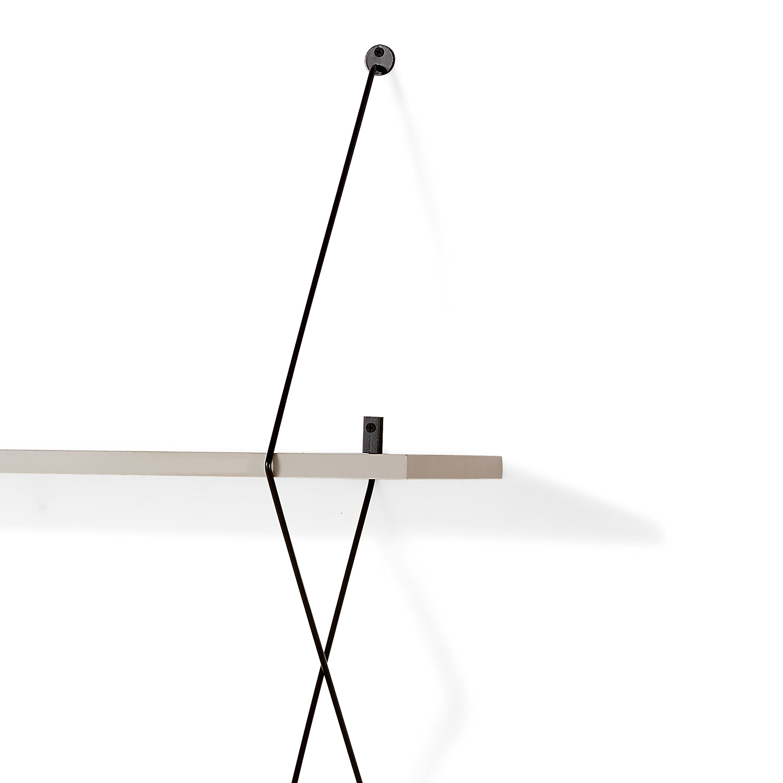 Danya B. Contemporary Two Level Shelving System with Wire Brackets - Gray or White (Gray)