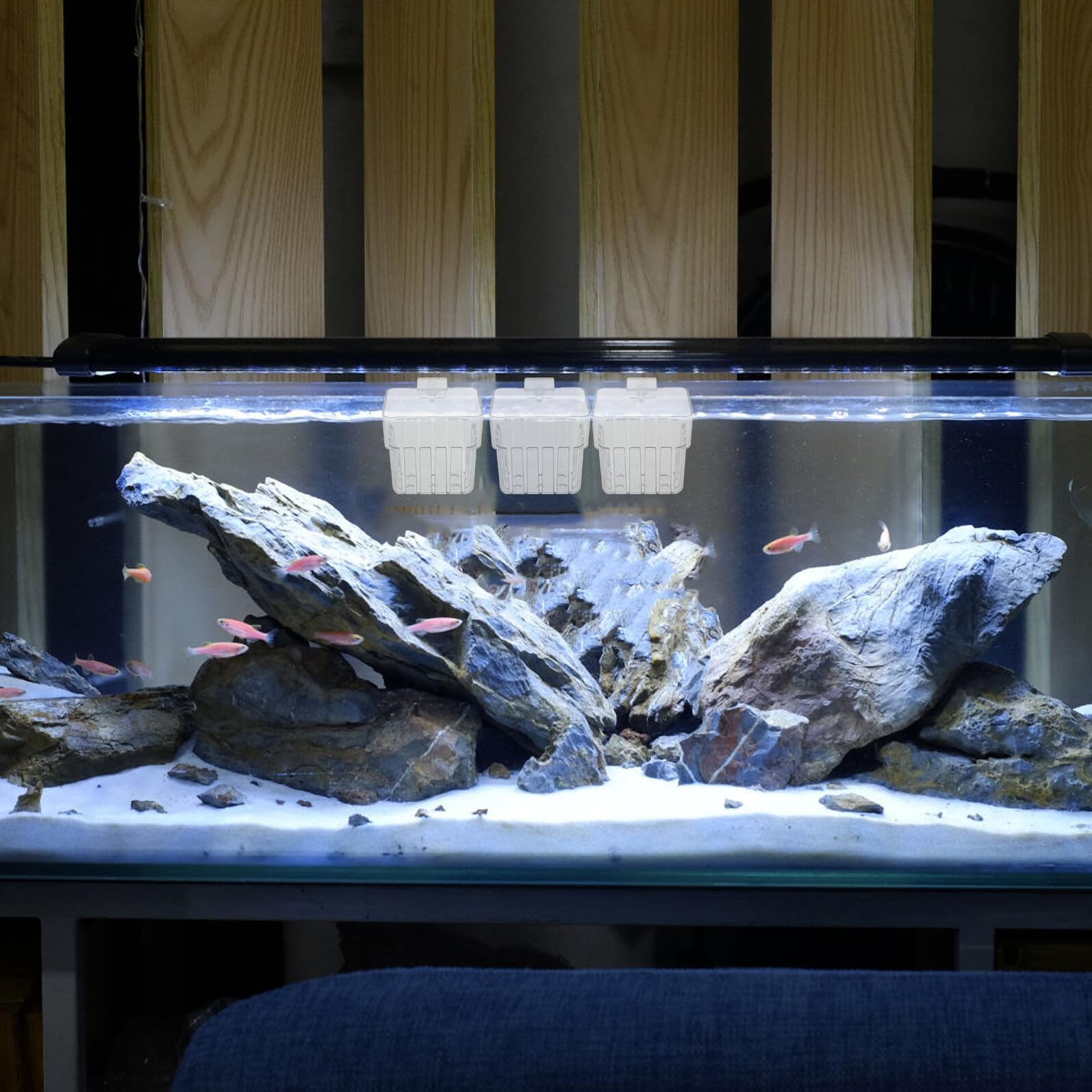 Hohopeti 10 Stück Hydroponik Pflanzenhalter für Aquarien Transparente Hängende Pflanzkörbe für Wasserpflanzen Platzsparende Aquarium Pflanztöpfe mit Haken zur Aquarienbegrünung