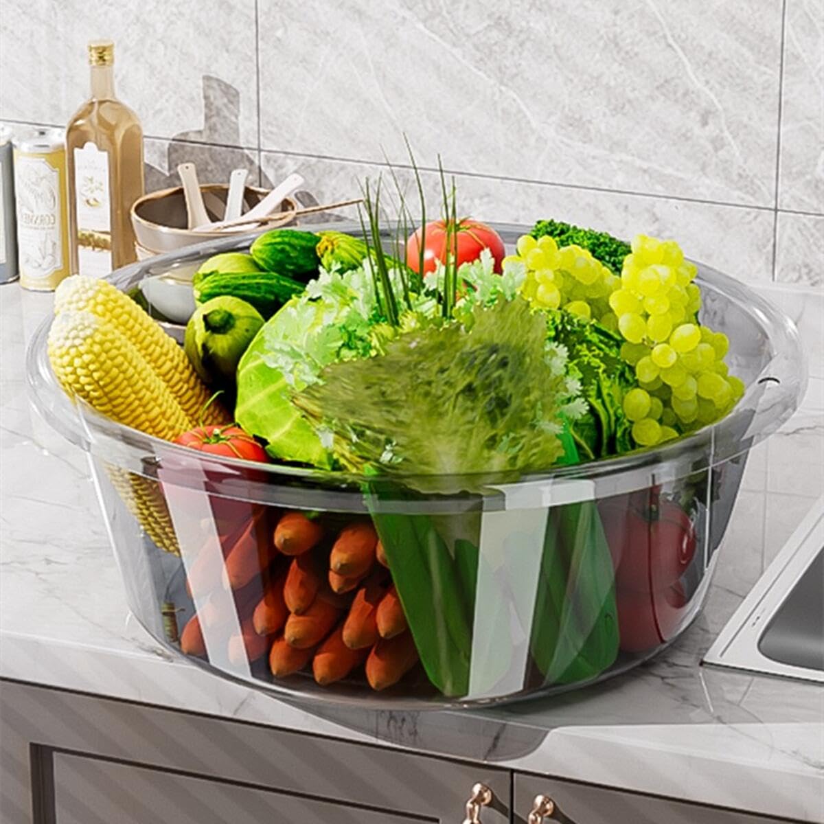Amazon.co.jp: Washbasin Washtub, Plastic, Transparent, Hot Water