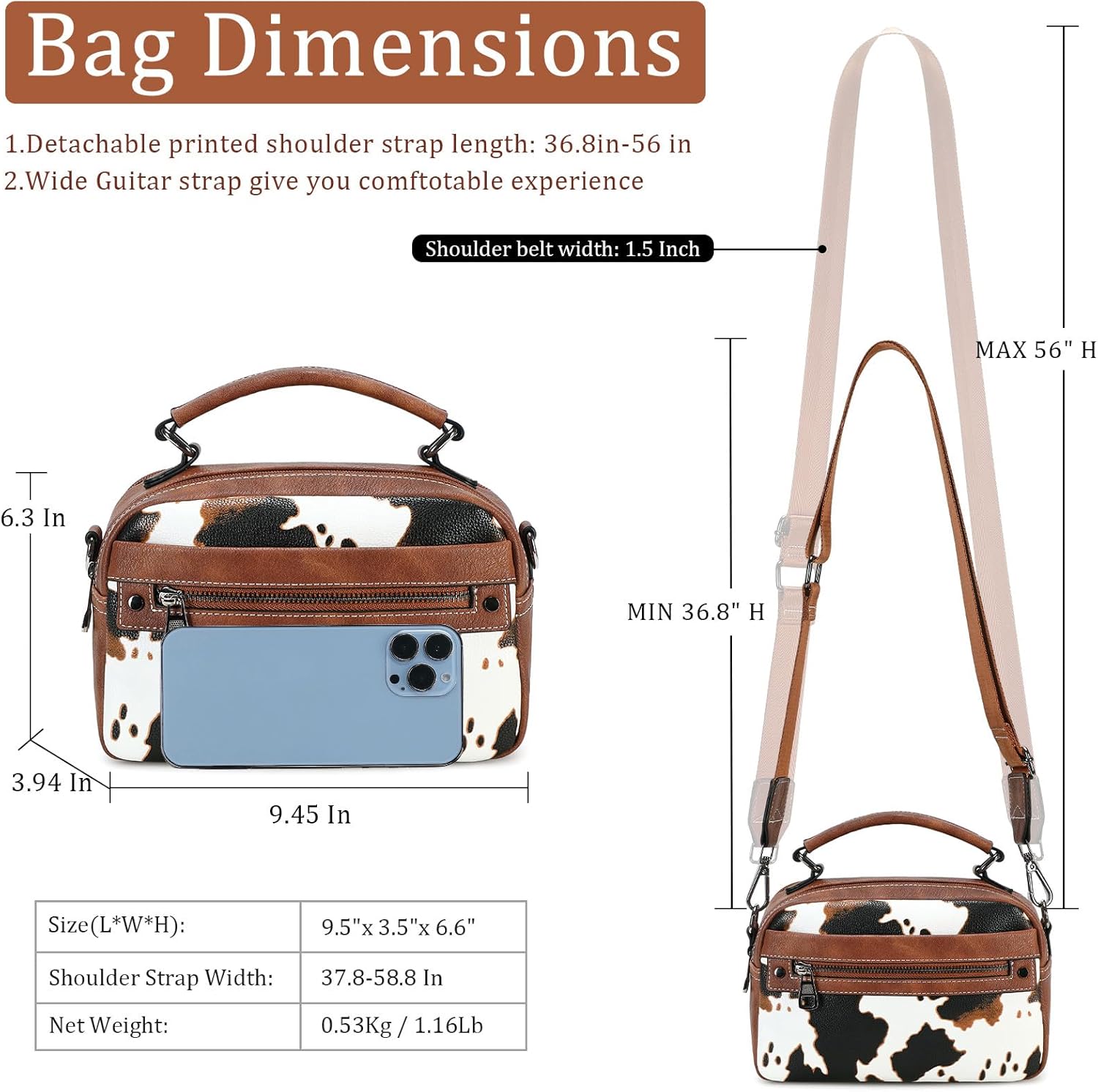 Crossbody Bags for Women Vegan Leather Shoulder Handbags Small Cross Body Purses for Women Trendy with Wide Strap | Small, Trendy, with Wide Strap - Image 4