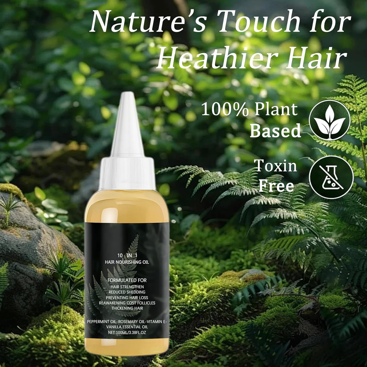 Olejek do włosów Hair Growth Co 10 w 1, mieszanka Hair Growth Co 10 w 1 z organicznym rozmarynem, szybszy wzrost włosów, mocniejsze i dłuższe włosy dla kobiet i mężczyzn,3PCS