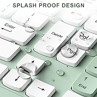 Vista 8 de Combo de teclado y mouse inalámbricos, teclado inalámbrico de tamaño completo y mouse DPI ajustable, receptor USB de 2.4 GHz, teclado y mouse Verde