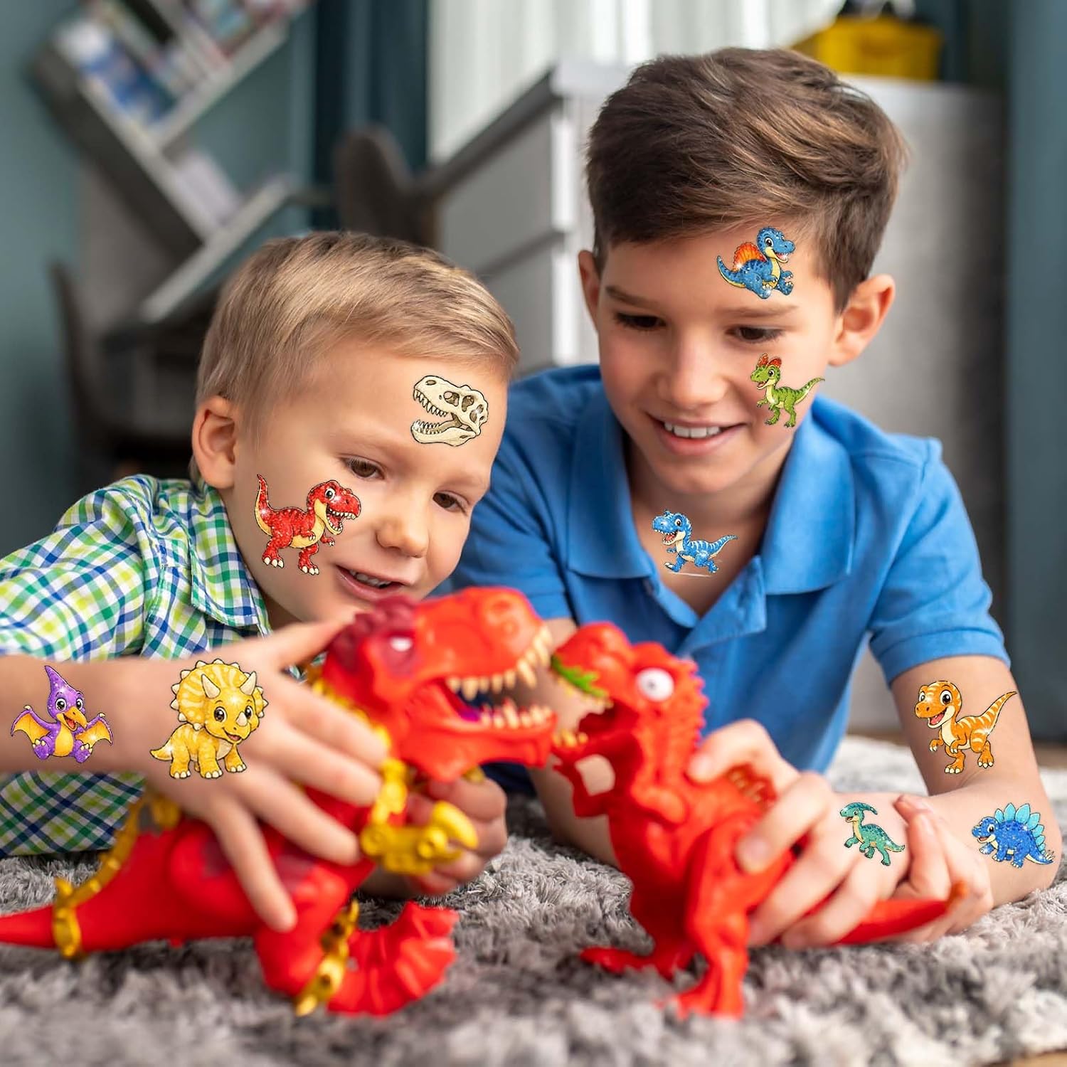 120 Pcs Glitter Dinosaur Temporary Tattoos for Kids image 2