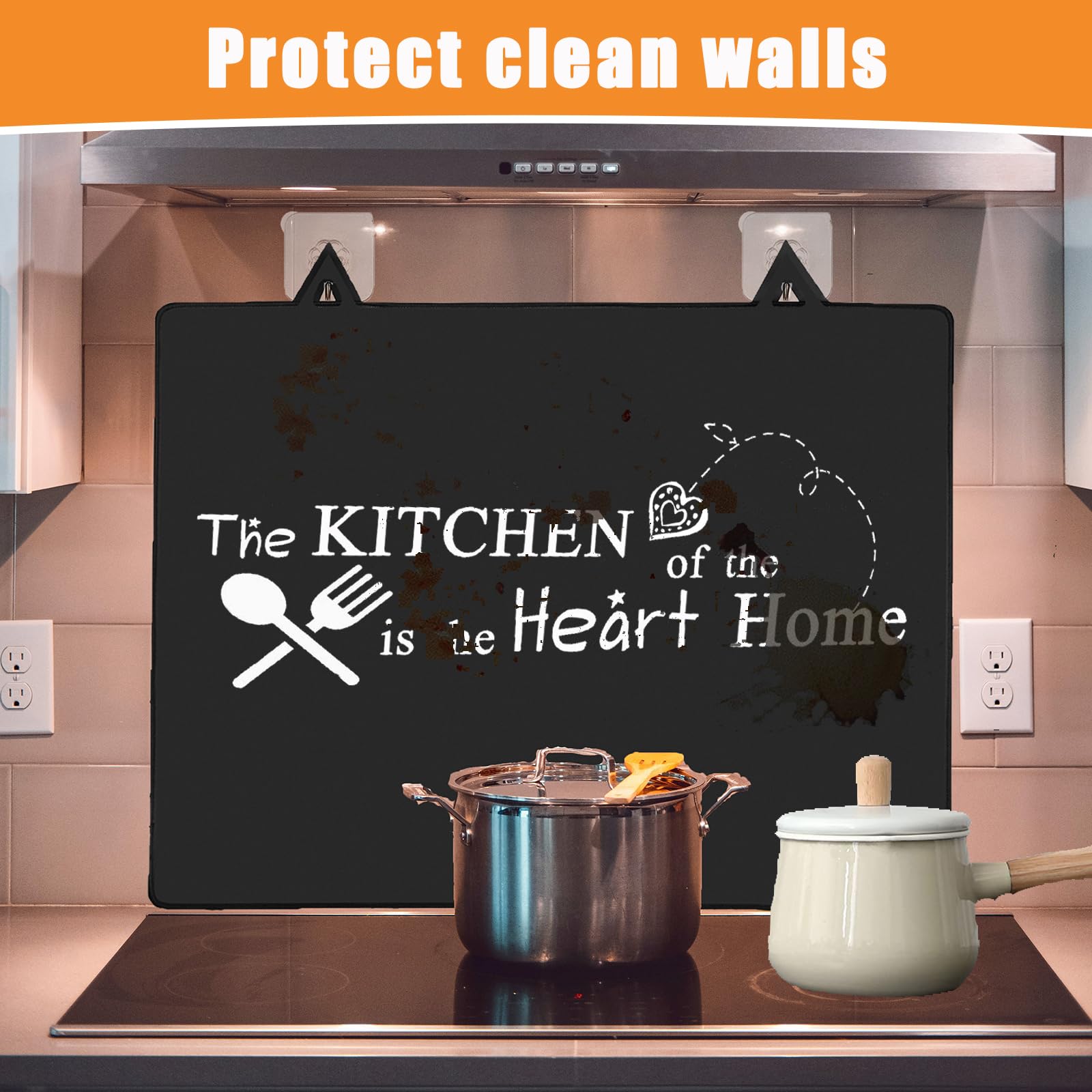 Alfombrilla protectora para placa de inducción, Placa de Cubierta de Cocina,Tapete de Inducción Silicona 62 * 53cm con 2 ganchos, alfombrilla protectora antideslizante para estufas, encimeras (01)