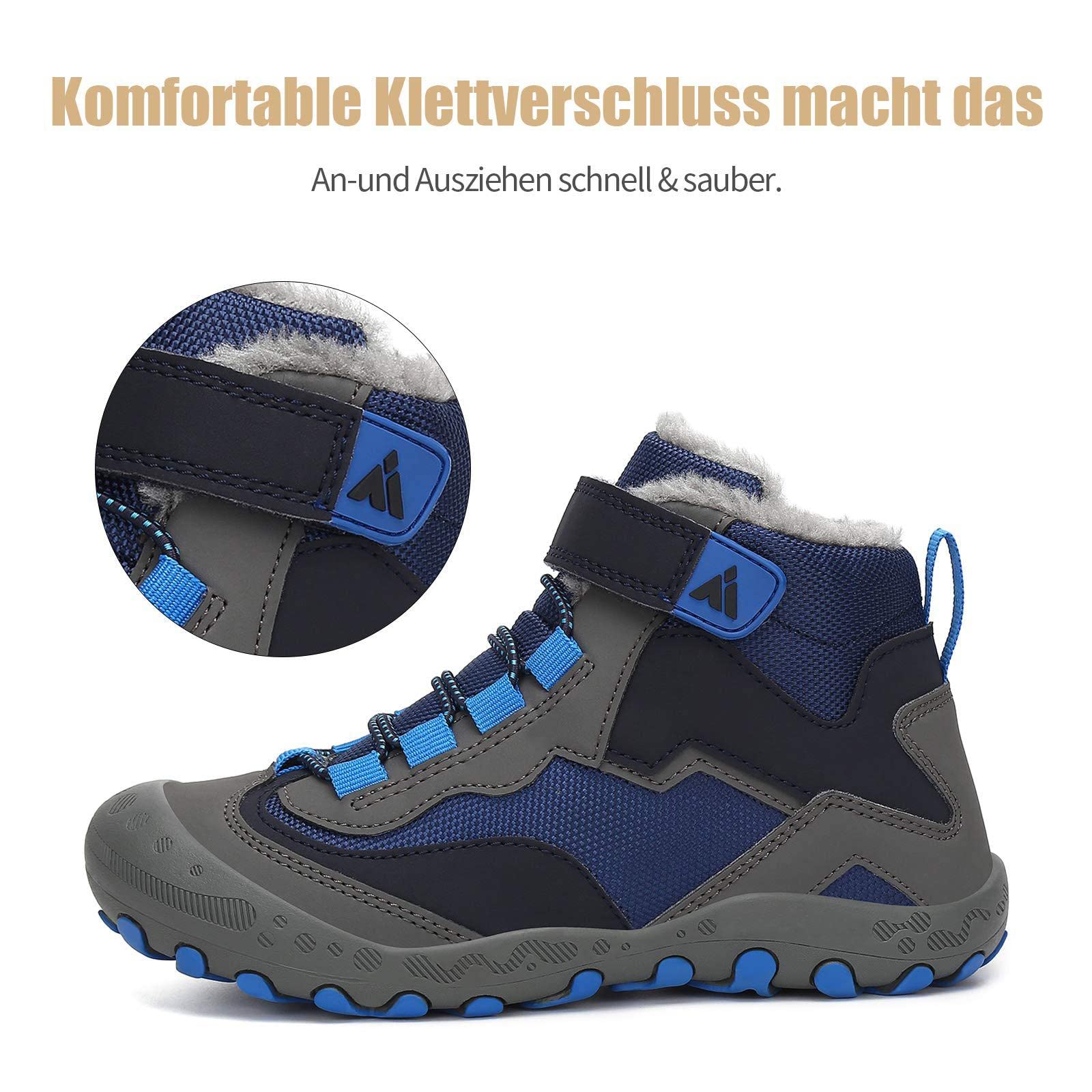 Mishansha Bottes Neige Enfants Antidérapantes Chaudes Bottines Hiver Garçon Fille, GR.24-38