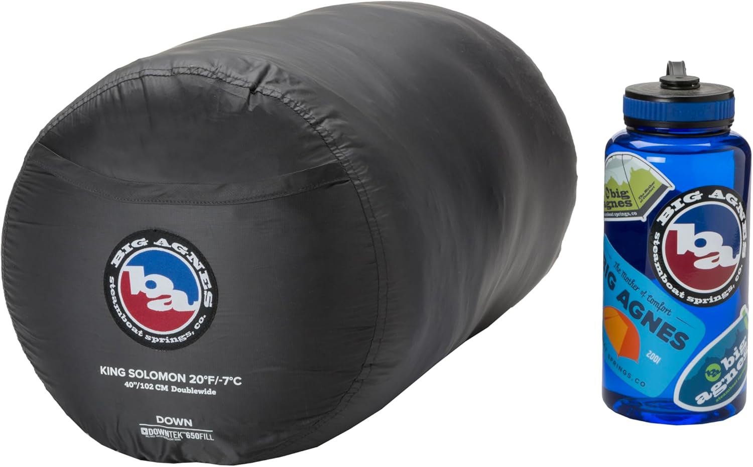 Big Agnes King Solomon 20°F Doublewide Sleeping Bag, 2-Person Down Fill Sleeping Bag with Double Zipper Entry, Zip-Off Quilt, Pad Attachment System