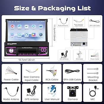 カーオーディオ APP CAST ll Amazon.com: Double Din Car Stereo,7