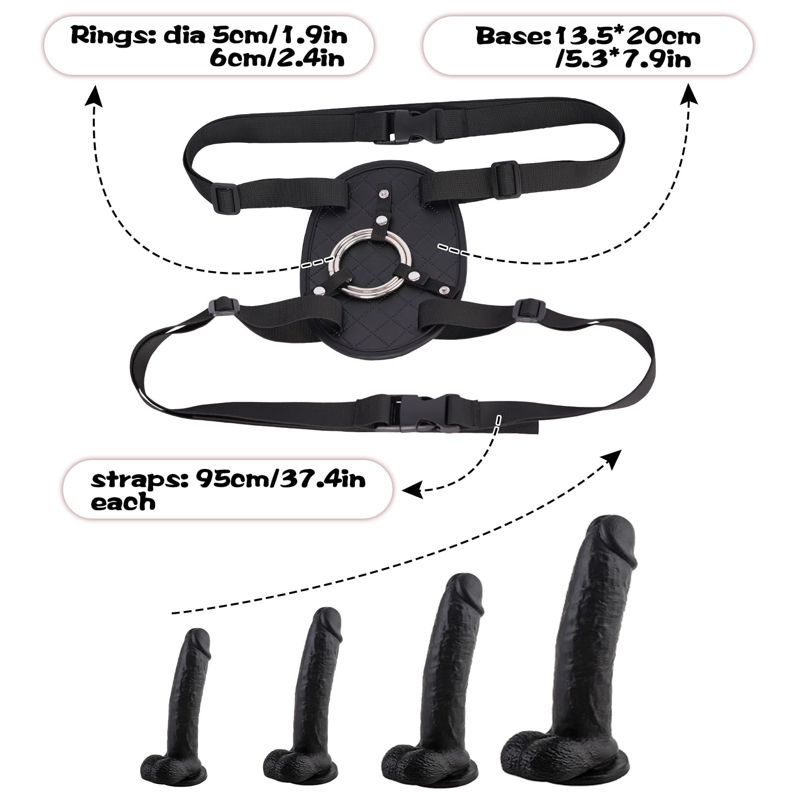Suction Cup Dildo Mount, Fantasy Dildo Holder Saddle Machine, Strap on Pillow Towel Chair Bench Furniture Thigh, Fits Small&Big Dildos, BDSM Straps Harness Accessory for Adult Solo Sex Toys: Black