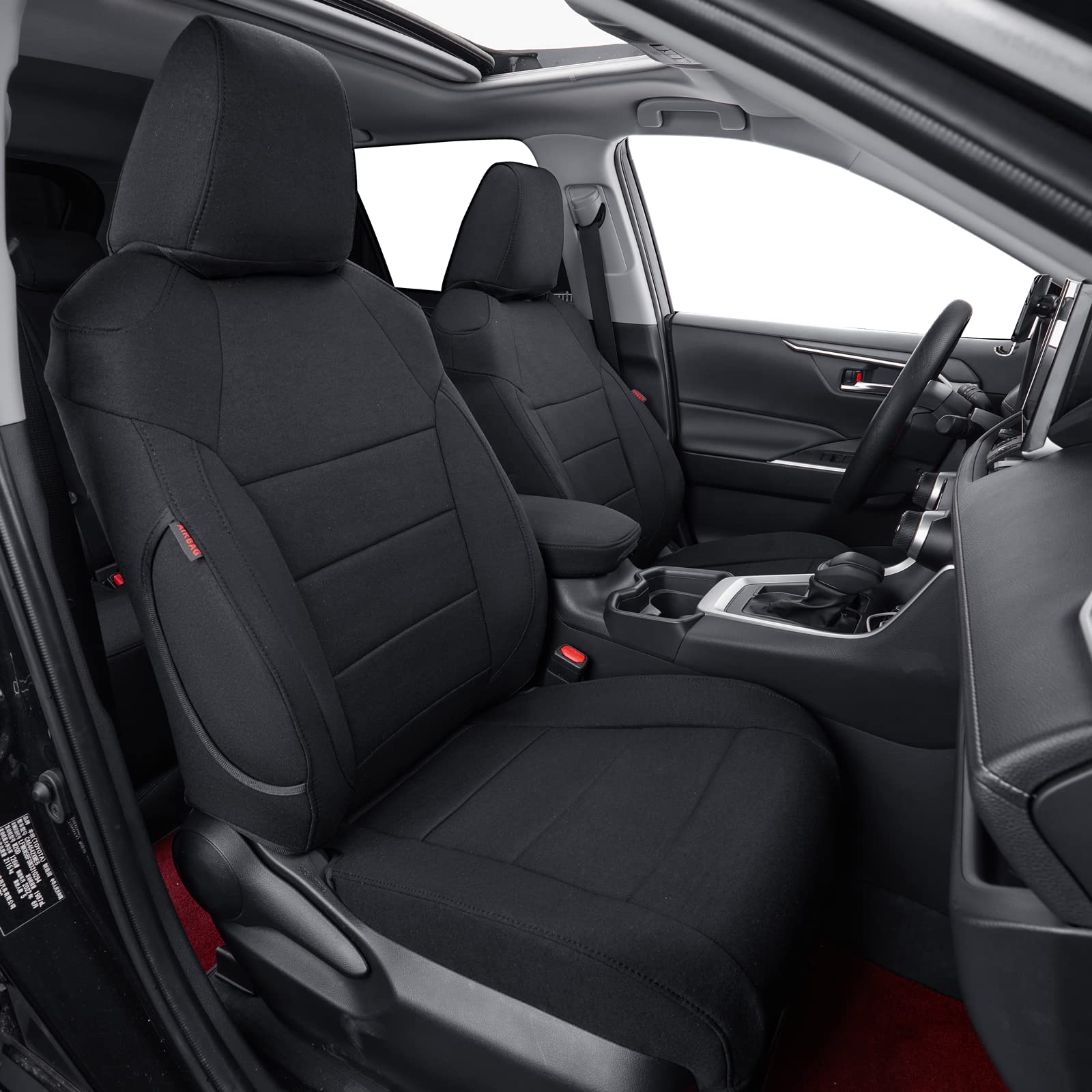 Custom Fit Seat Covers for Toyota Corolla Cross L,LE,XLE 2022 2023 2024,Full Coverage Polyester Seat Protector (Full Set,Black)