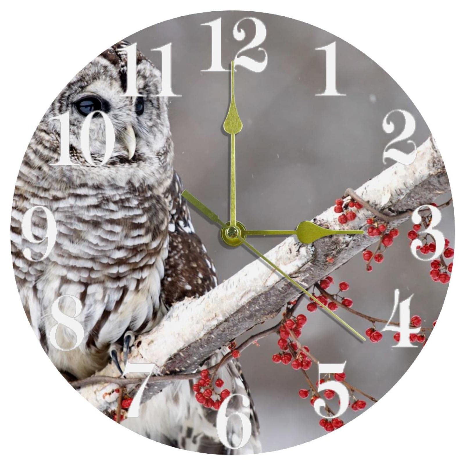Horloge murale hibou sans tic-tac pour des nuits calmes à la maison