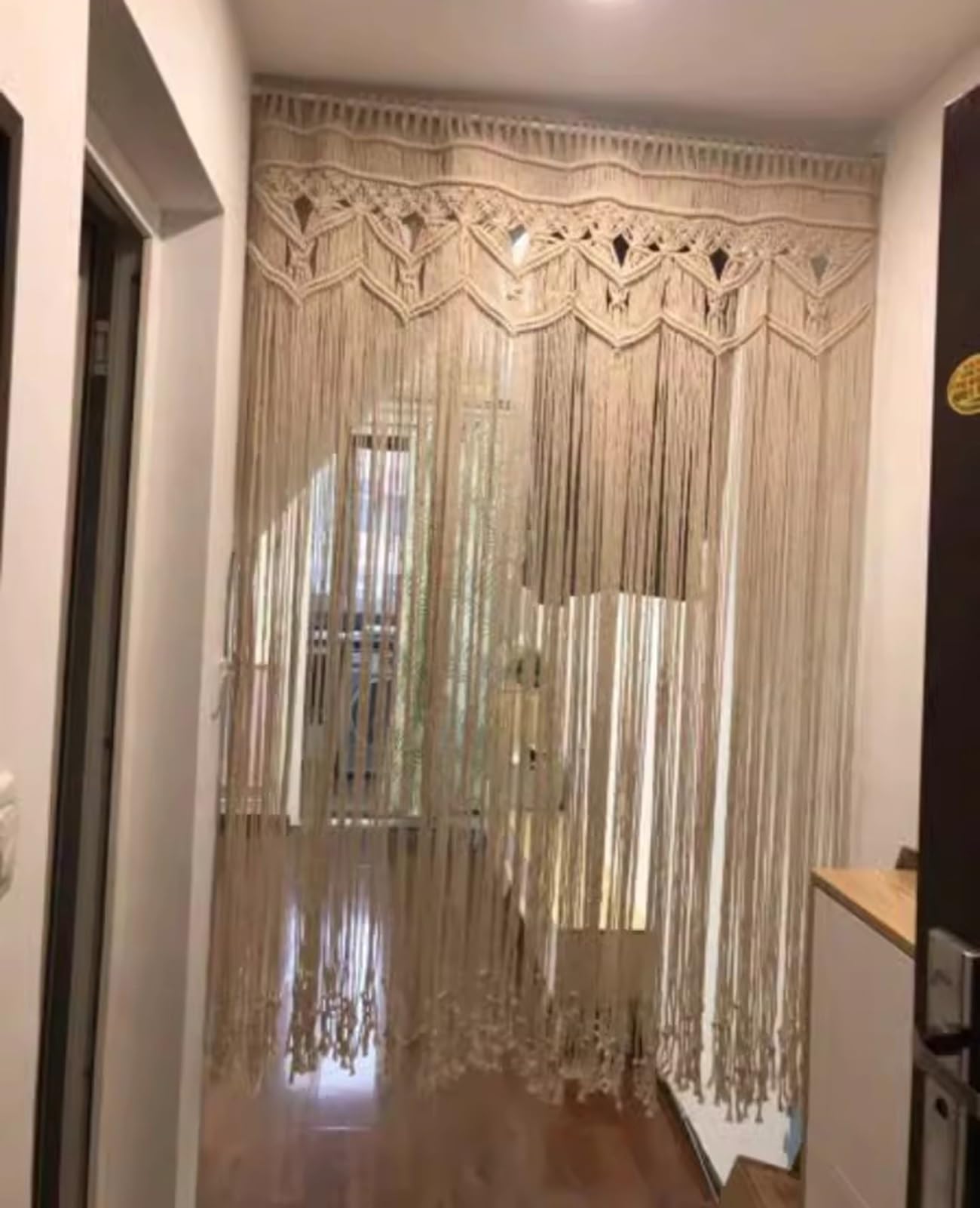 Rideaux en macramé Rideau Suspendu Mural en Macramé De Coton, Rideaux Muraux en Macramé pour Fenêtres, Toile De Fond De Mariage en Macramé(35.4x70.9in)