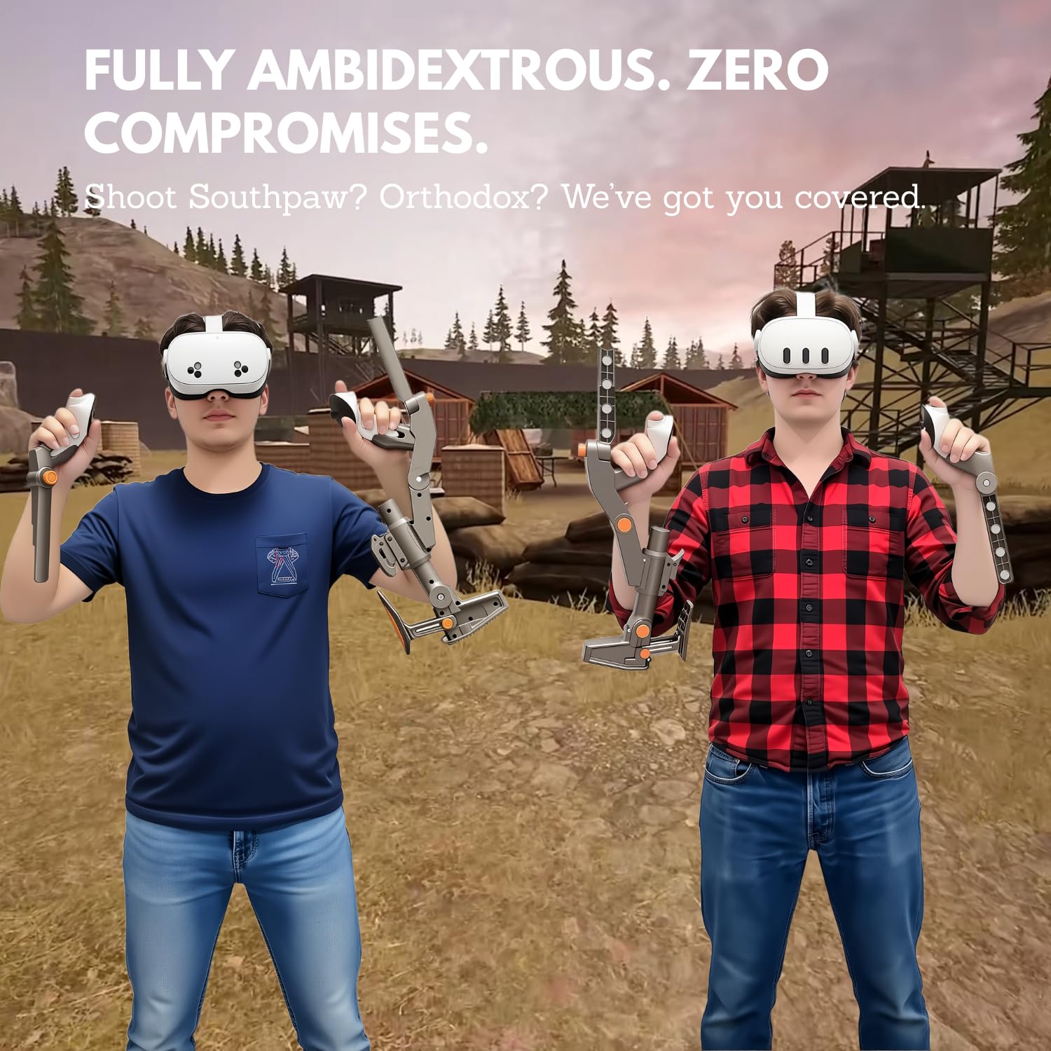 Calcio VR Regolabile per Meta Quest 3 - Gun Stock con Attacco Magnetico, Lunghezza Adjustable, Pitch del Controller e Angoli di Imbardata Sintonizzabili