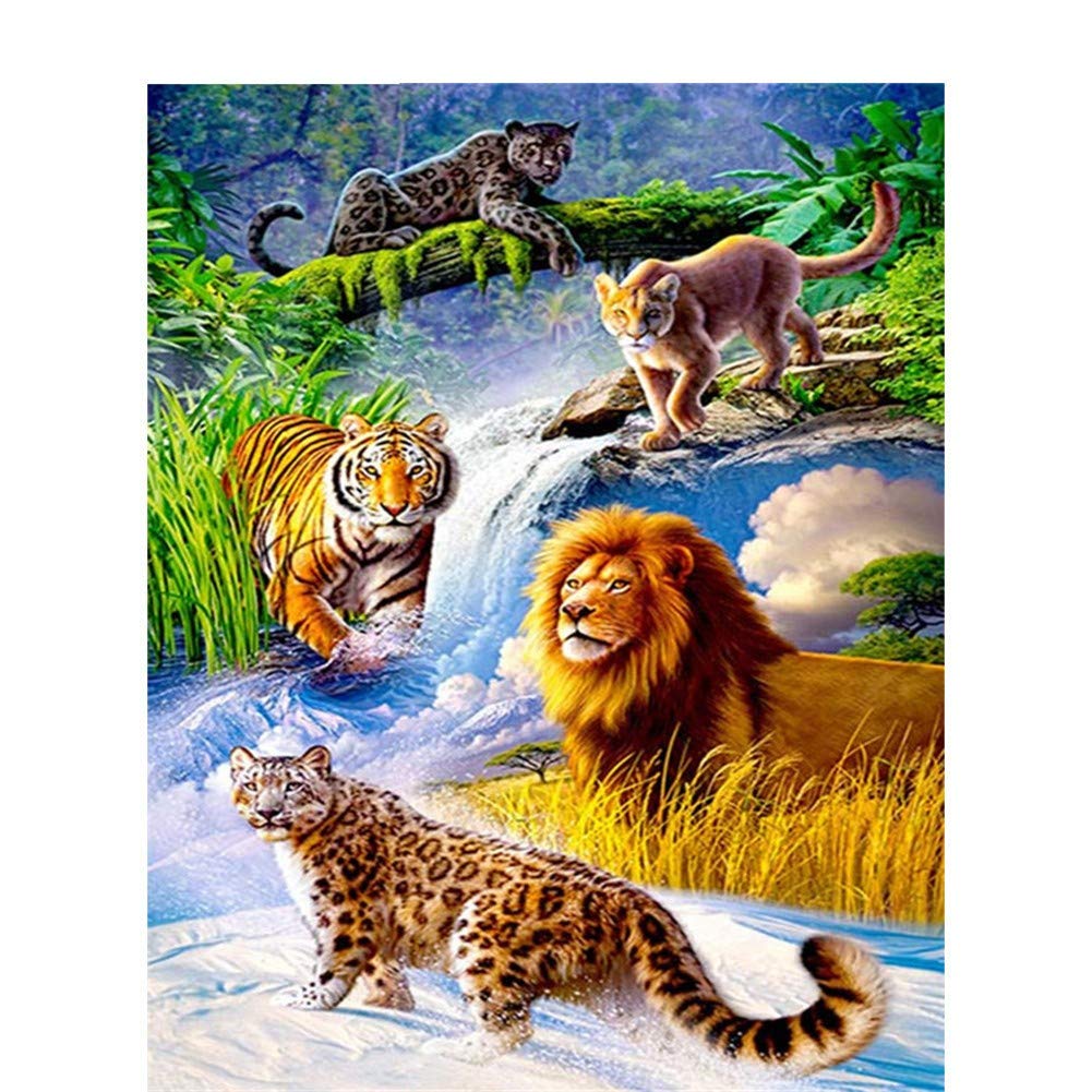 Kit créatif peinture diamant complet animaux sauvages à offrir en cadeau pour adulte et enfant