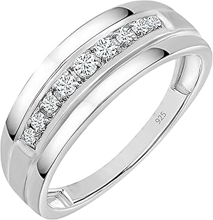 Dazzlingrock Men's Diamond Wedding Band