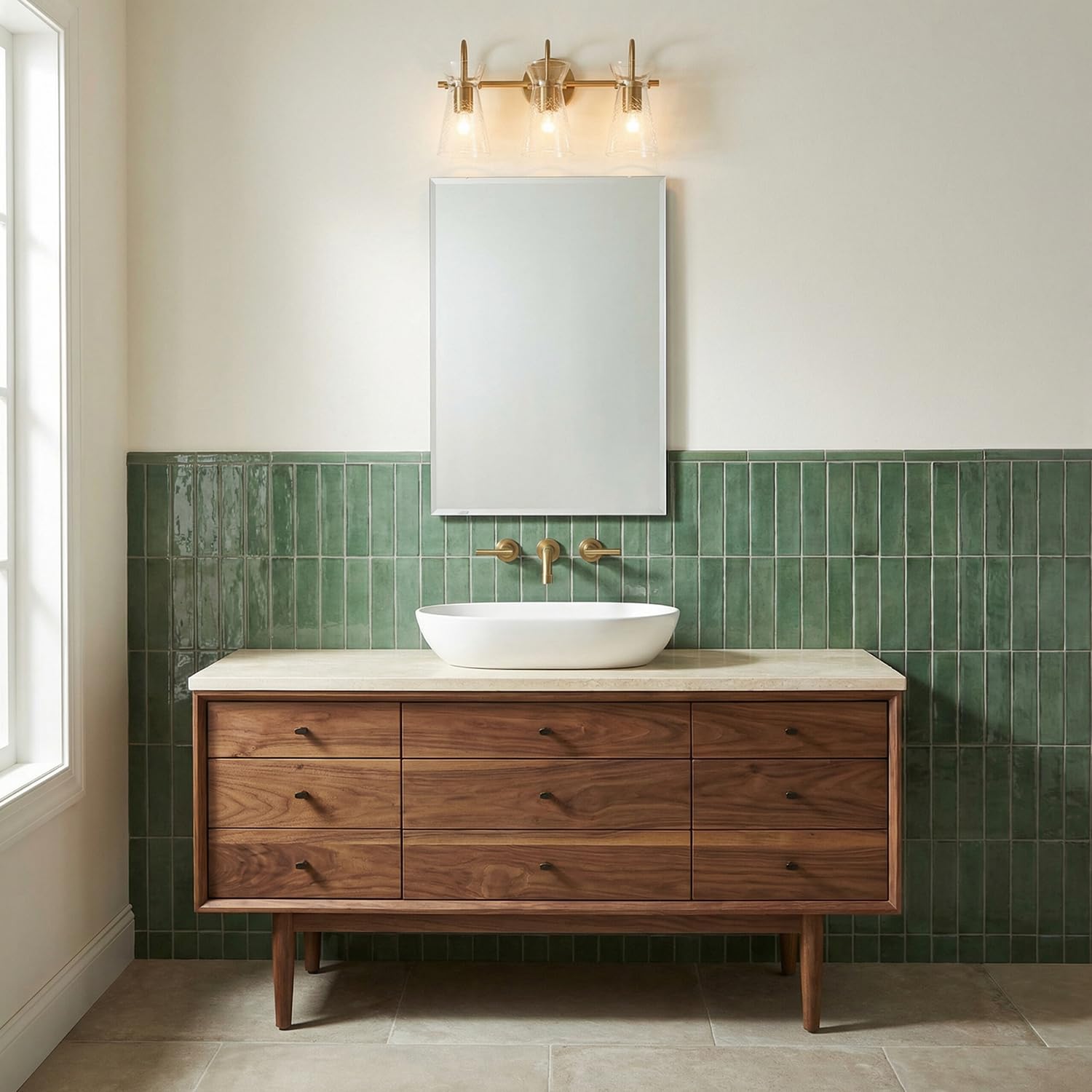 Capital Lighting 142431AD Mila Vintage Half-Crackle Glass Bath