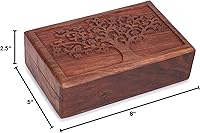 Vista 42 de Ajuny Handcrafted Decorative Wooden Jewelry Box Elephant Embossed Design Hand carved Solid Multipurpose Keepsake Storage Travel Organizer Treasure