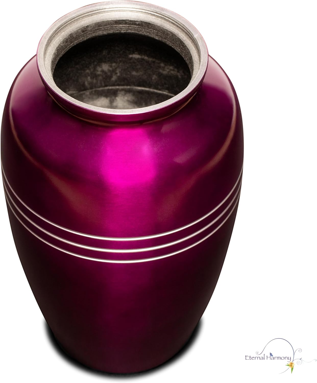 Eternal Harmony Large Urn for Ashes, Adult Male & Female Cremation Vase for Human Ashes, Secure Seal & Velvet Bag, Funeral Vase for Men & Women Up to 200 lbs, 7x11” (Large, Purple)