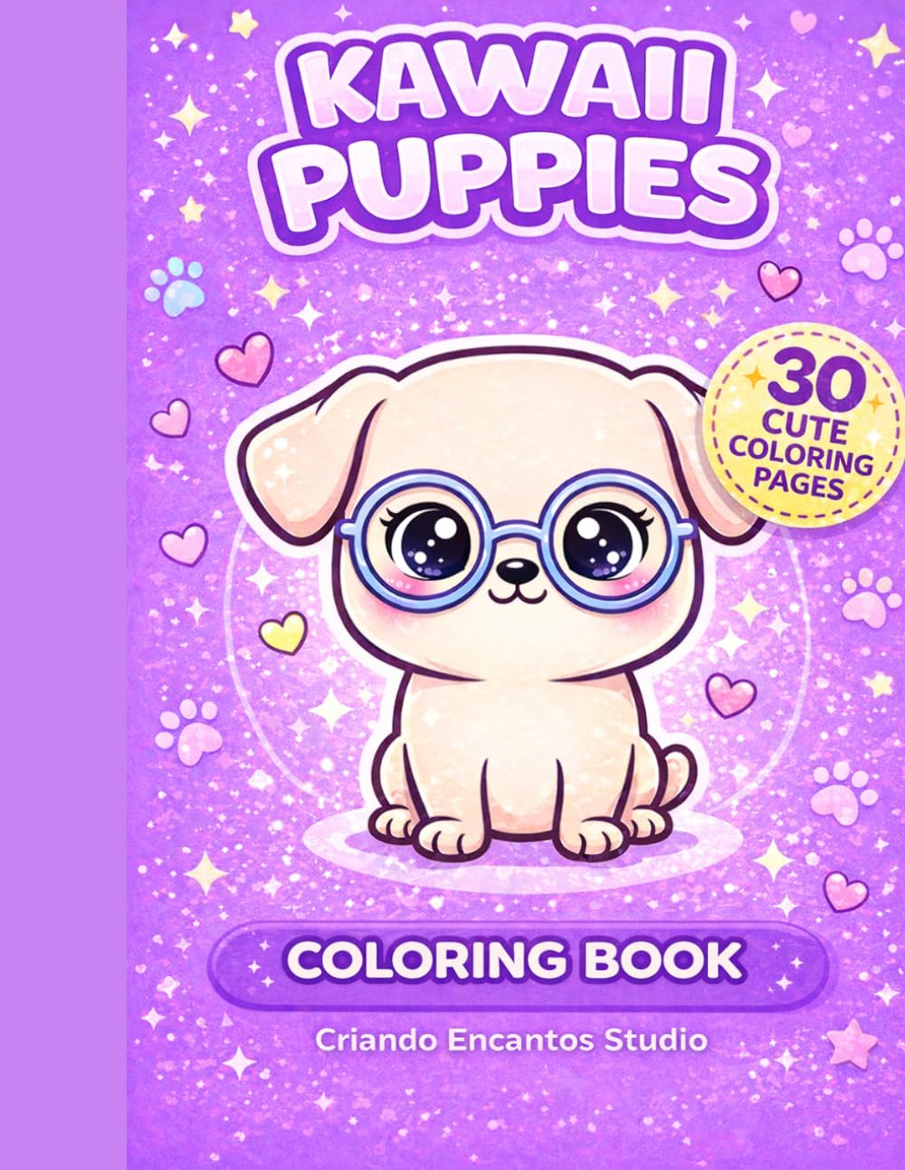 Kawaii Puppies Coloring Books: 30 Cute and Easy Coloring Pages for Kids Ages 3-7