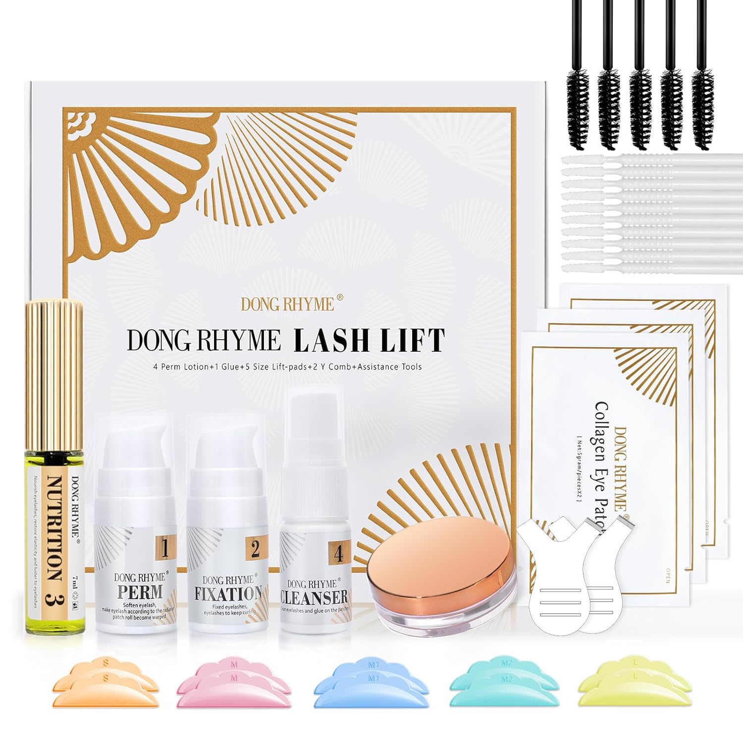 Lash Lift Kit, DONG RHYME Brow Lamination Eyelash Perm Kit with Lash Lift Glue Balm