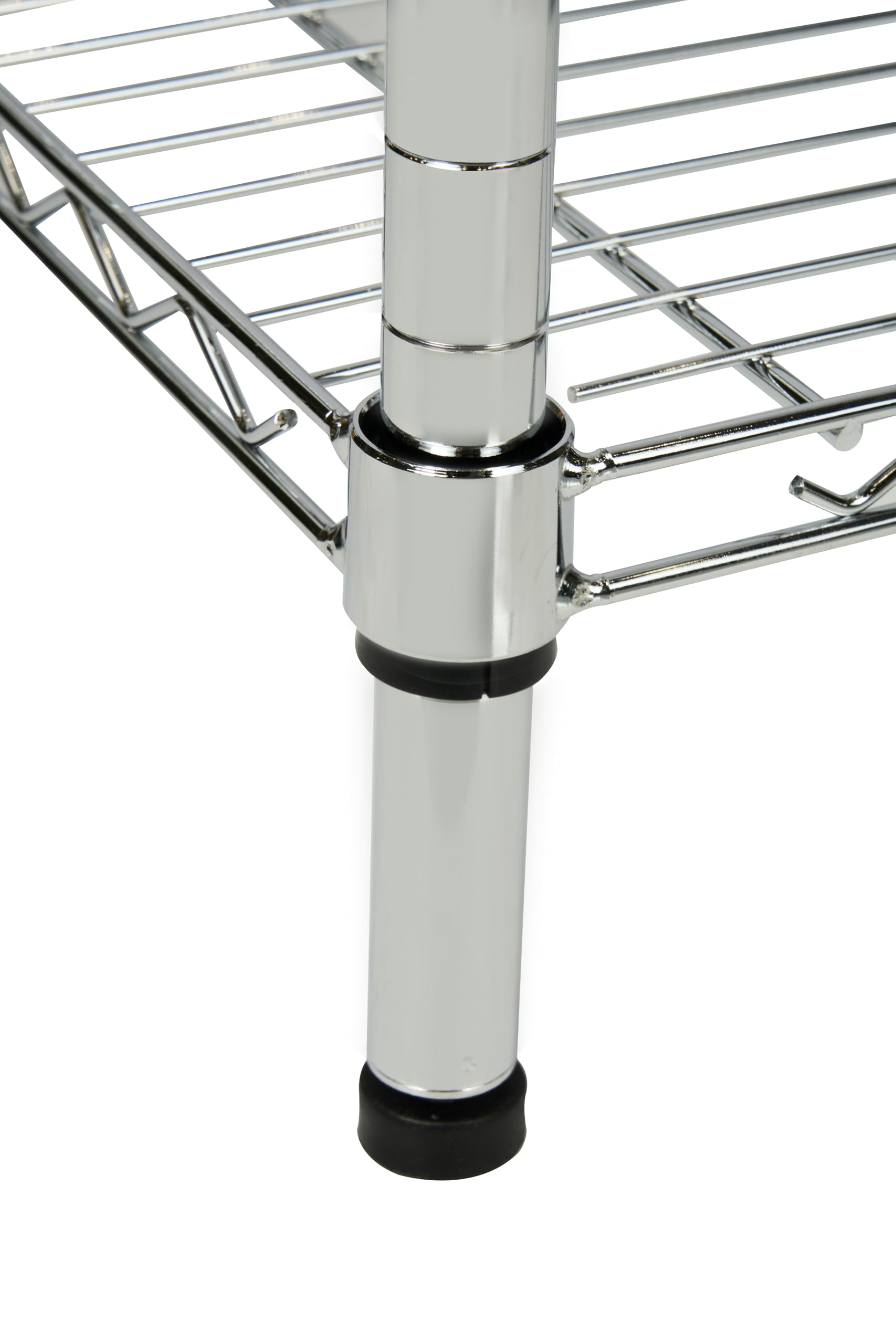 Scaffale con ripiani a griglia Everest, in metallo, portata circa 70 kg per ripiano. Sistema di stoccaggio multifunzionale, cromato, disponibile in diverse dimensioni (90 x 35 x 160 cm, 4 ripiani)