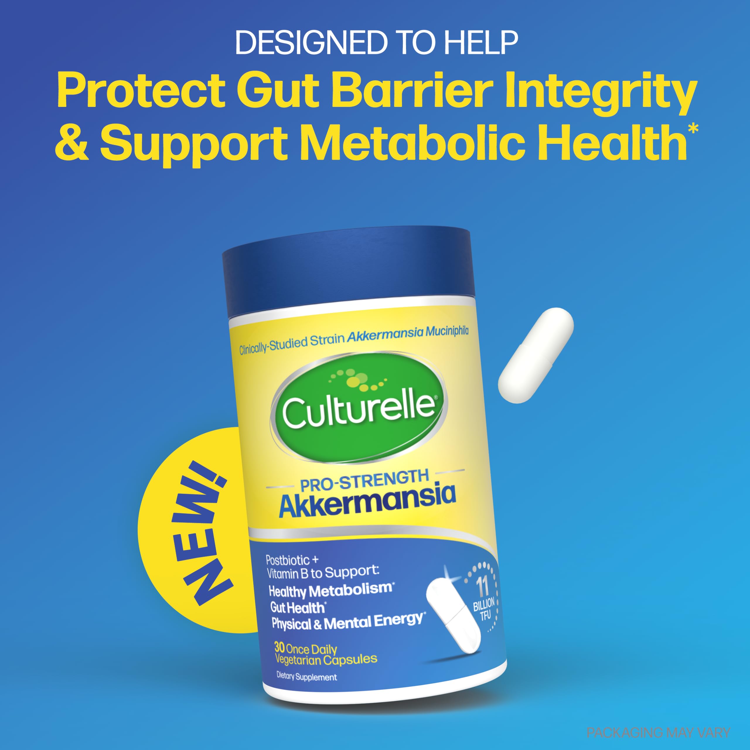 Culturelle® Pro-Strength Akkermansia Probiotic – Supports Healthy Metabolism & Gut Lining*, Clinically-Backed Akkermansia Muciniphila with B Vitamins, 30 Once Daily Vegetarian Capsules — Amazon image 5