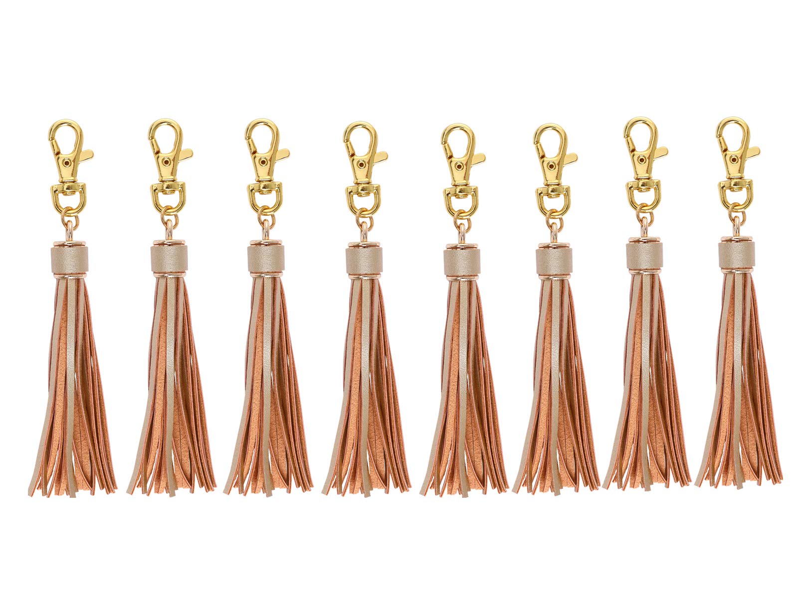 5.9'' 8pcs PU Leather Tassel With Lobster Swivel, Keychain For Handbag Phone Car Key Jewelry DIY GD189
