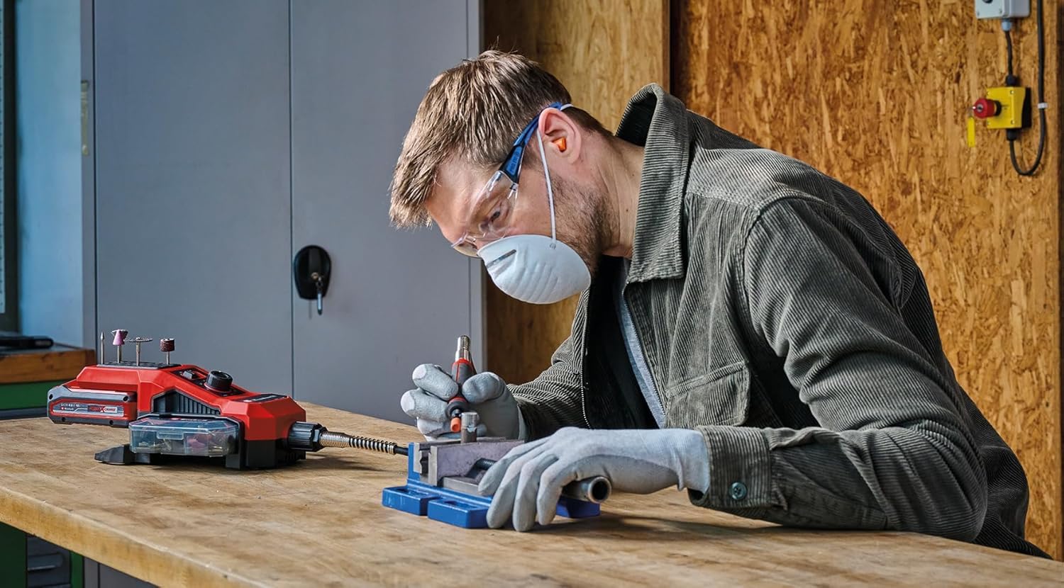 Einhell Akku-Schleif-/Gravur-Werkzeug TE-MT 18/34 Li Solo Power X-Change (18 V, 92 cm Welle mit Gravurstift, Drehzahlregulierung, inkl. 55-tlg. Zubehör-Set, ohne Akku)
