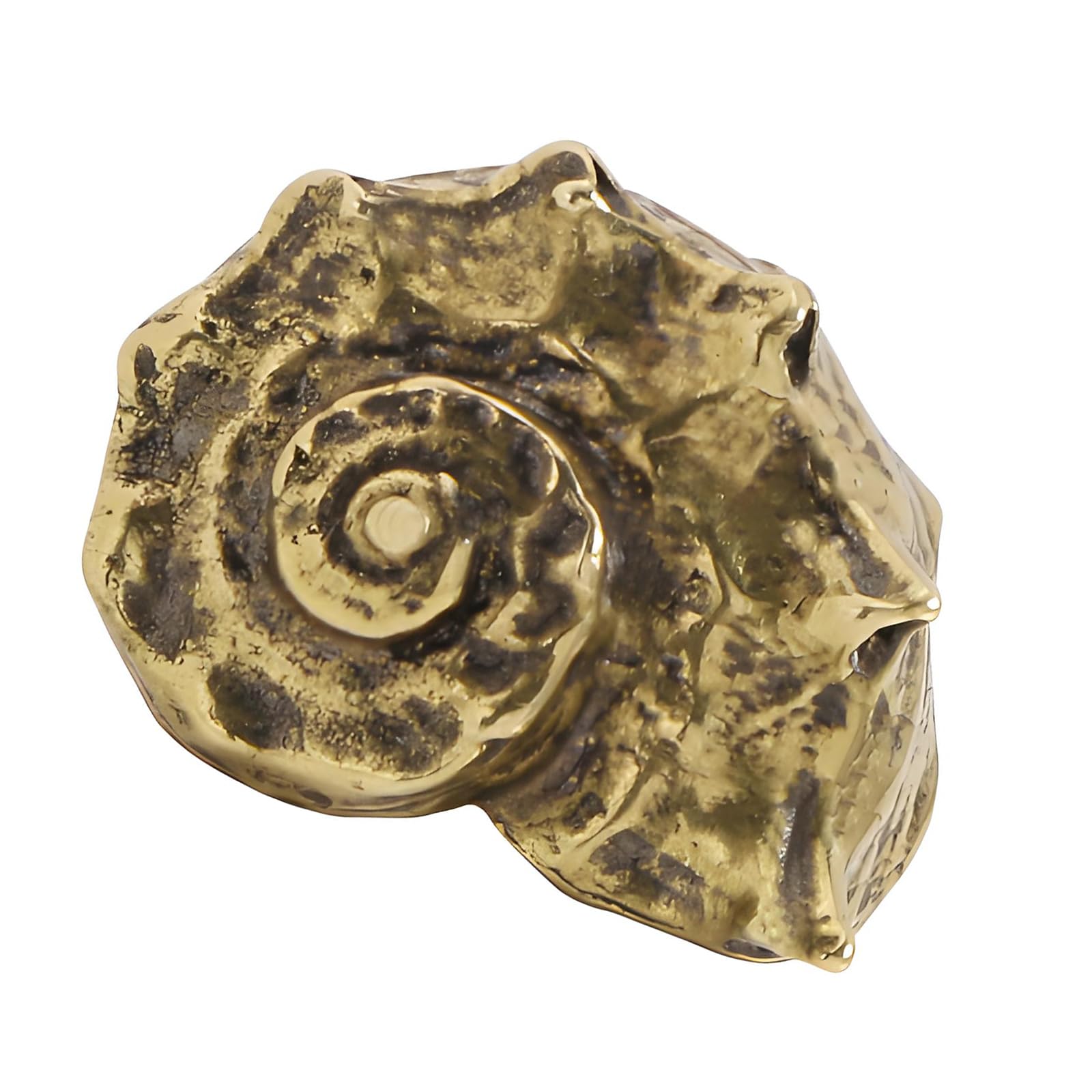 Zbiianxer Aged Color Brass Dressers Knob Unique Kitchen Cabinet Door Handle Wardrobe Pulls Conch Shape Drawer Furniture Hardware Brass Cabinet Pull And