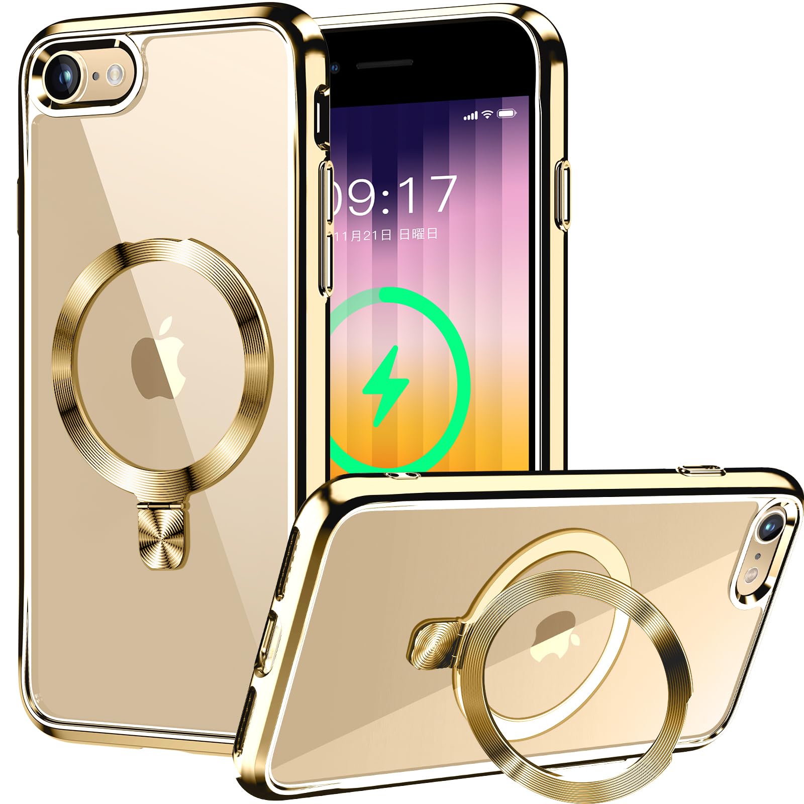 Amazon.co.jp: 【CD MagSafeリング・スタンド一体】iPhone SE3用クリア