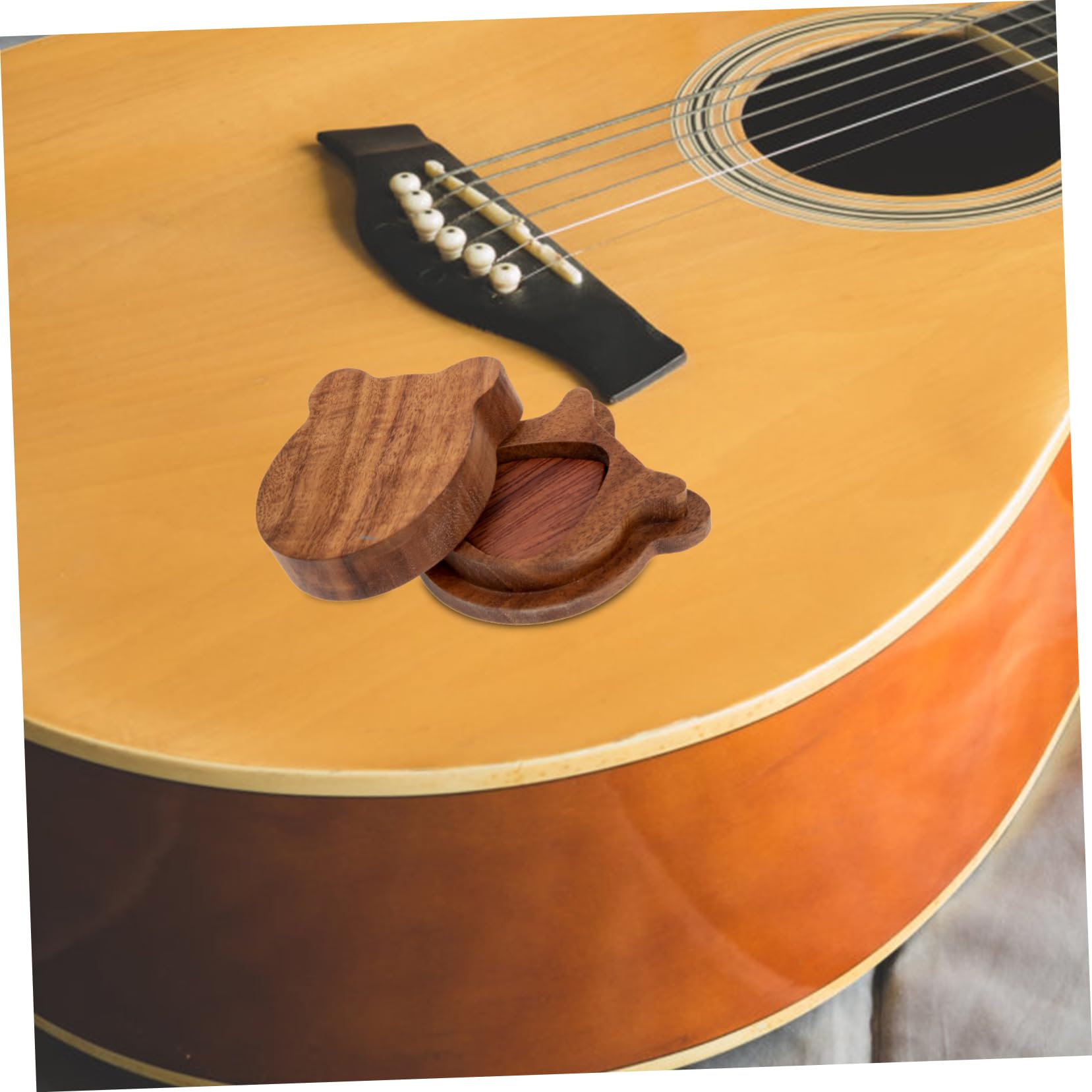 ifundom 5sätze Multipurpose Wooden Guitar Pick Holder Mit Natürlichen Plektren Praktische Und Langlebige Holzkonstruktion Für Akustik Und Folk-Gitarren Ergonomisches Design Für