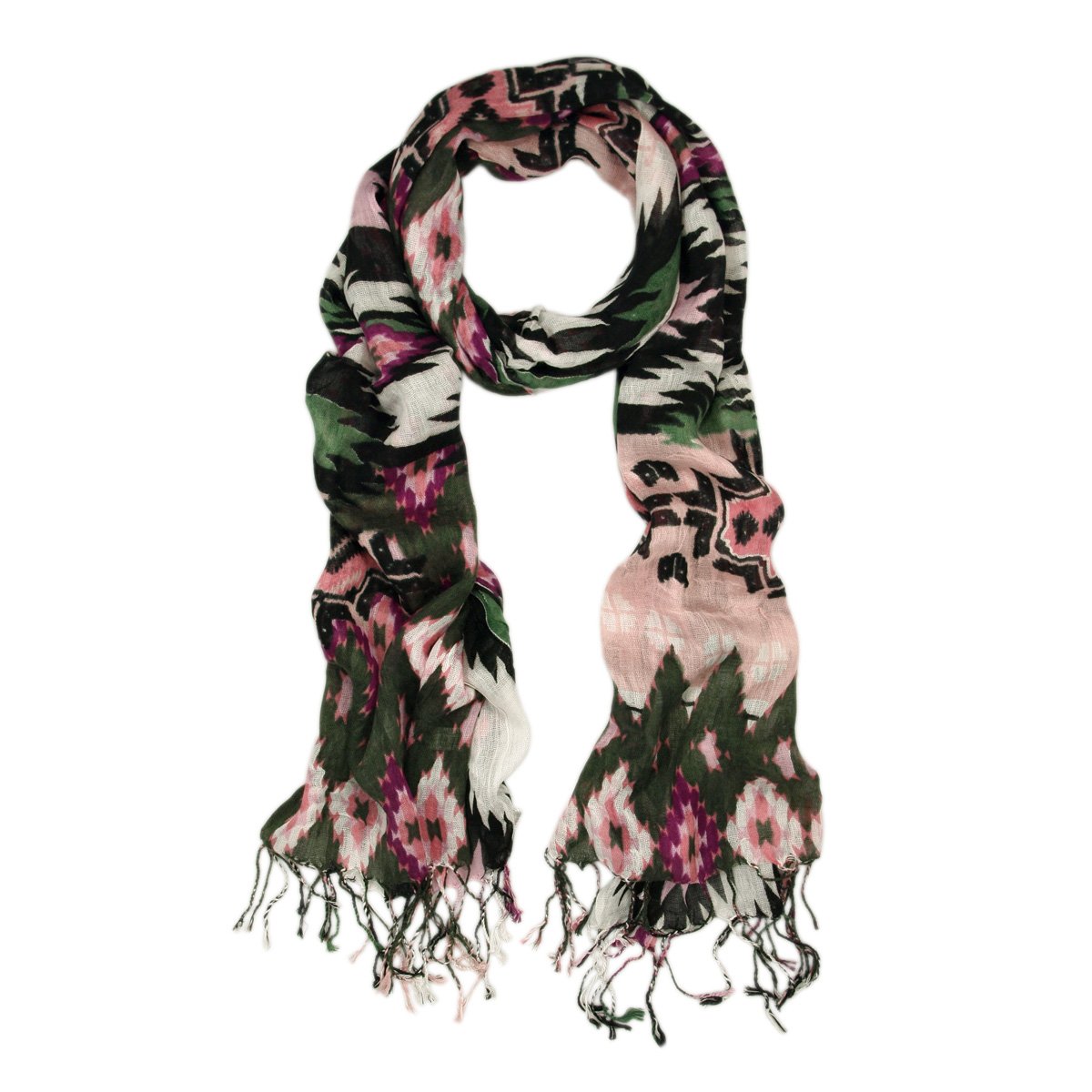 Multi-Color Tribal Style Fringe Scarf