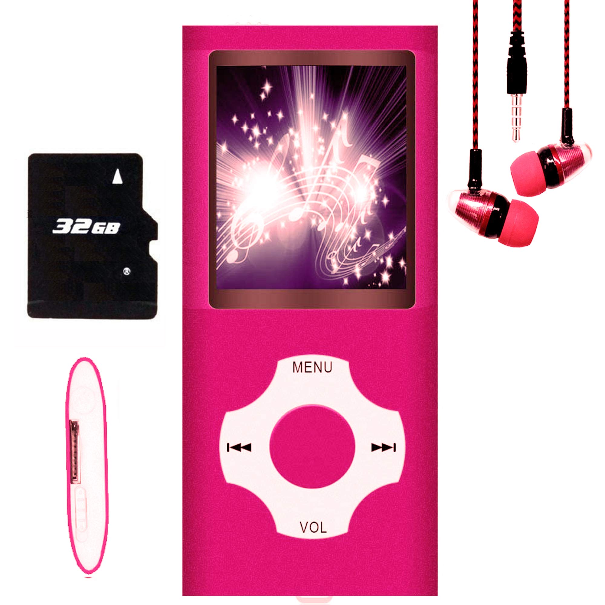 MP3 Player / MP4 Player, Hotechs MP3 Music Player with 32GB Memory SD Card Slim Classic Digital LCD 1.82'' Screen Mini USB Port with FM Radio, Voice Record
