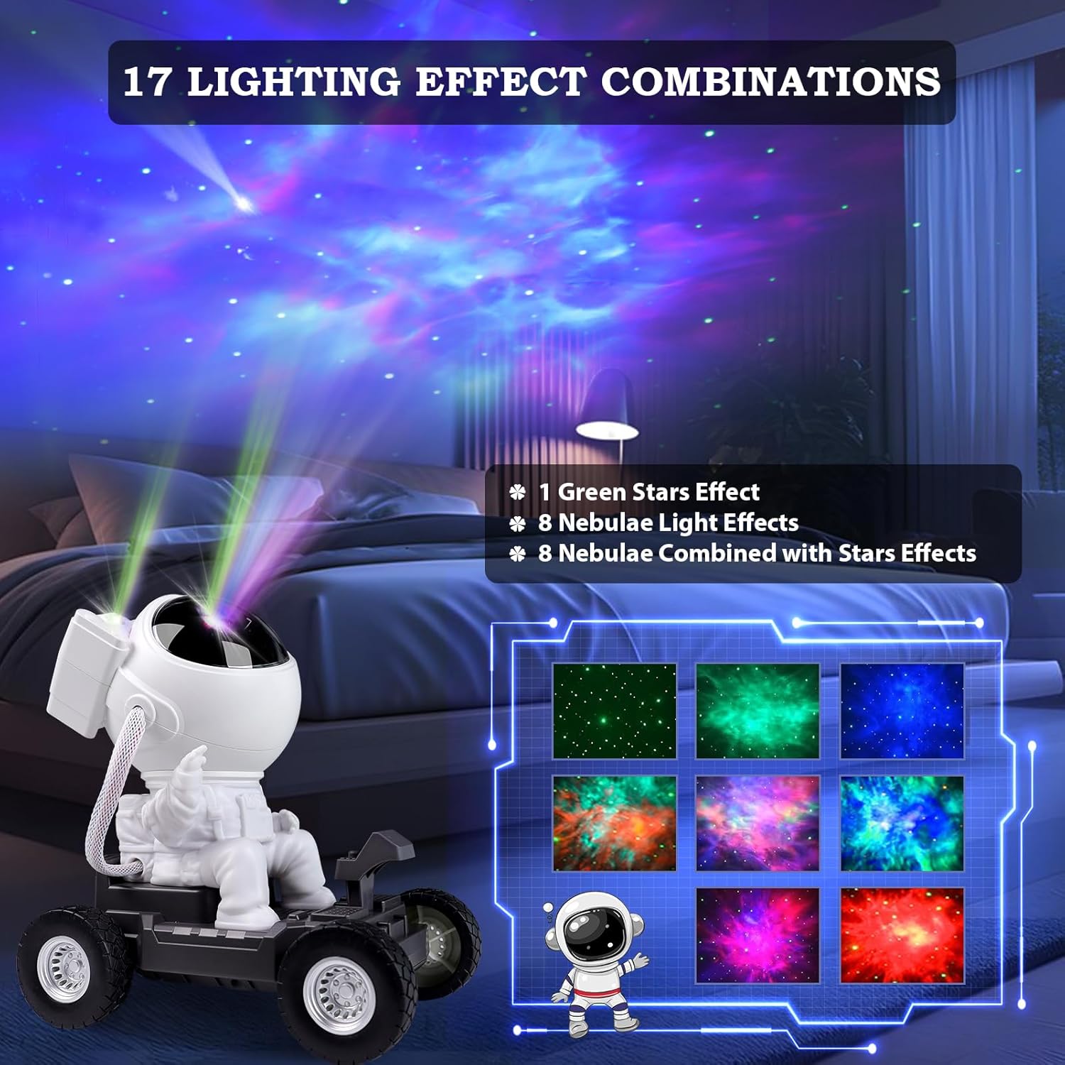 Star Projector + Drawing Projector, Astronaut Space Projector, Starry Nebula Ceiling LED Lamp with Timer and Remote, Art Sketch Projector for Kids