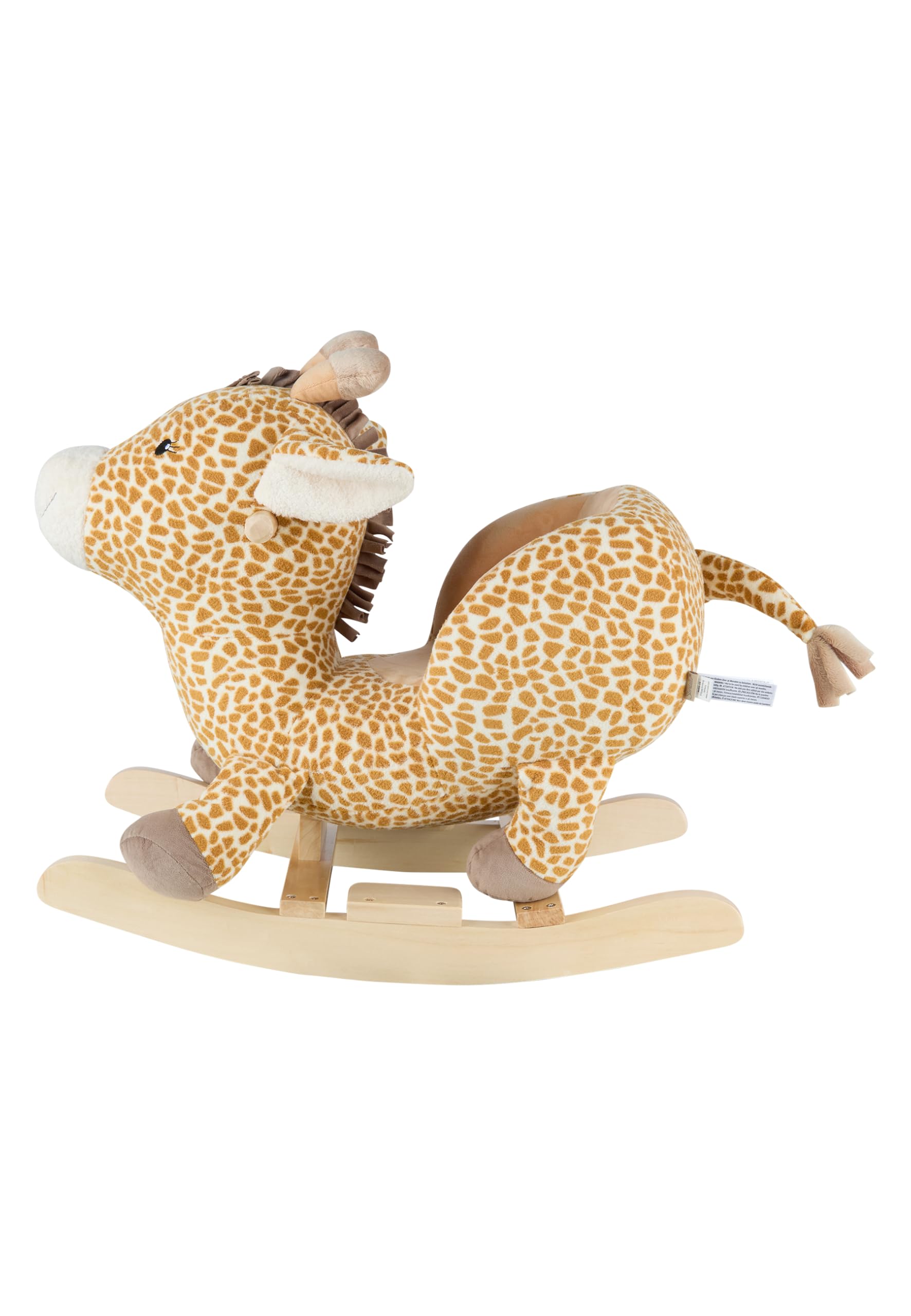 Sterntaler Schaukeltier Giraffe Kaya - Schaukelpferd aus Flausch & Holz - mit weicher Sitzfläche - Spielzeug Wippe für Kleinkind - Indoor - Geschenk Idee - Unisex, Goldbraun