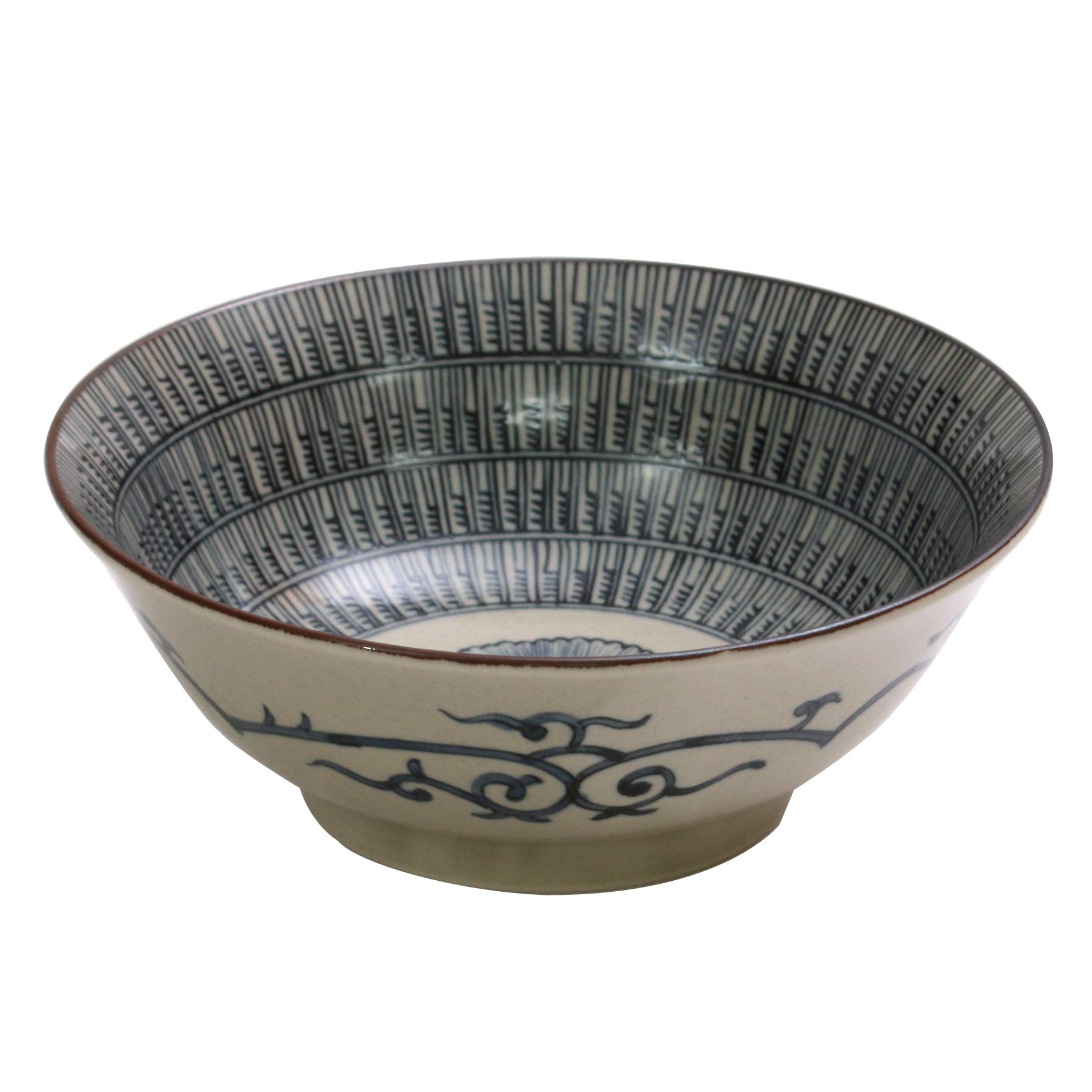 Amazon.co.jp: bloom 美濃焼 古染暦文 ラーメン鉢 60013 : ホーム