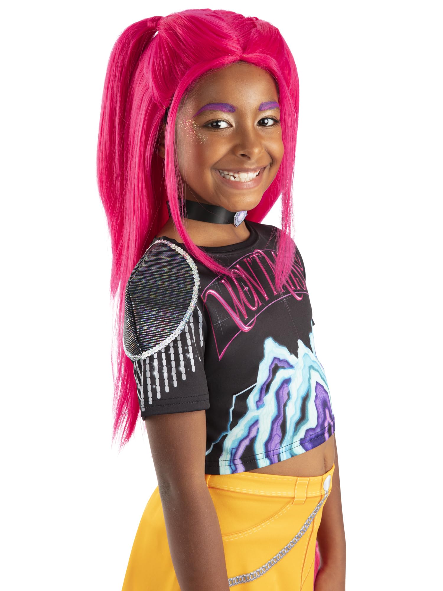 RUBIES PELUCA MIRA per ragazza, ragazze, k-pop- guarda, netflix, parrucca, licenza ufficiale Netflix, demon hunters, huntrix, per carnevale, feste e cosplay