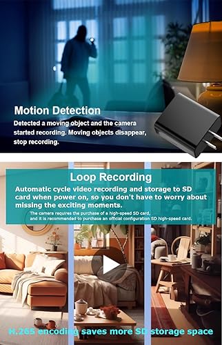 Miniatura 6 de Cámara de cargador 4K HD de gran angular de 160° con detección de movimiento, control remoto de aplicación y continuo 24/7, no compatible con WiFi 5G