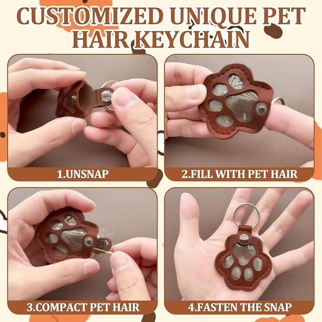 Foto 4 de 7 de Pluvyze 5 Llaveros De Cuero con Forma De Pata De Perro Y Gato, Llavero Pelo Perro Mascota