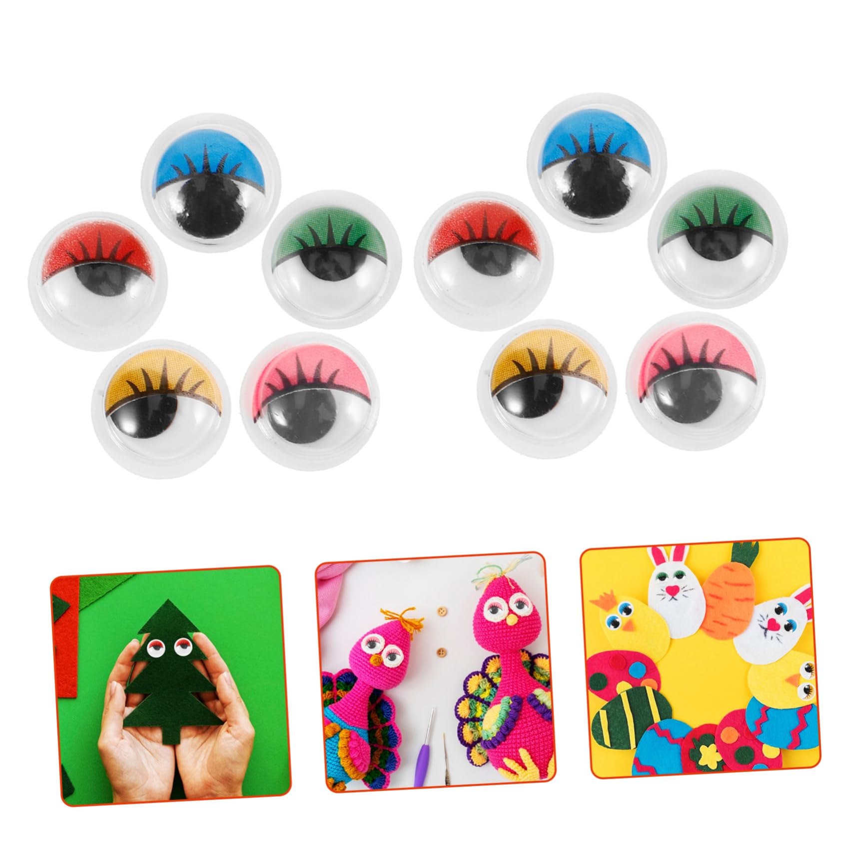 ARTIBETTER 200pcs Blue Eyeballs for Crafts Safety Eyes Googly Eyes Large Supplies Colored Craft Eyes for Stuffed Animals Eyes for Crafting Doll Eyes Decal Colorful Plastic