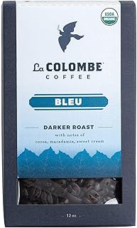 La Colombe Bleu Organic Dark Roast Whole Bean Coffee - Notes of Cocoa, Macadamia & Sweet Cream, 12 Ounce (Pack of 1)