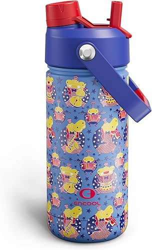 Miniatura 121 de ENCOOL Botella de agua aislada con popote, de acero inoxidable, a prueba de fugas, sin BPA, al vacío de doble pared que se mantiene fría durante 24