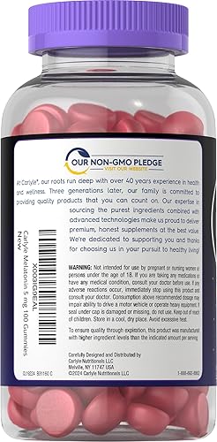 Miniatura 3 de Carlyle Gomitas de melatonina de 5 mg | 100 unidades | Sabor a bayas | 100% libre de drogas | Suplemento sin OMG, sin gluten